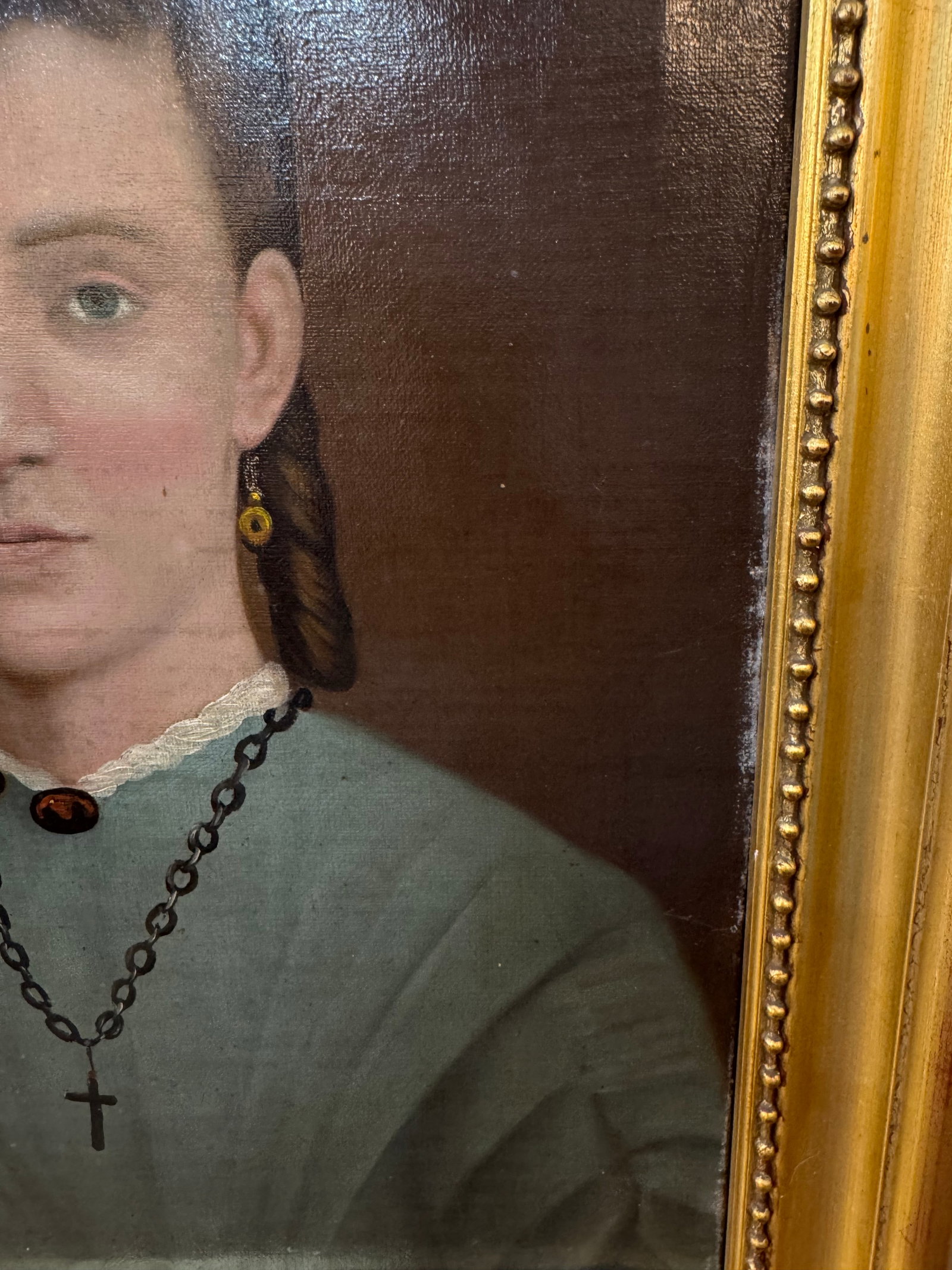 Pair of European Portrait Paintings, Mother & Daughter, Late 19th Century - 6