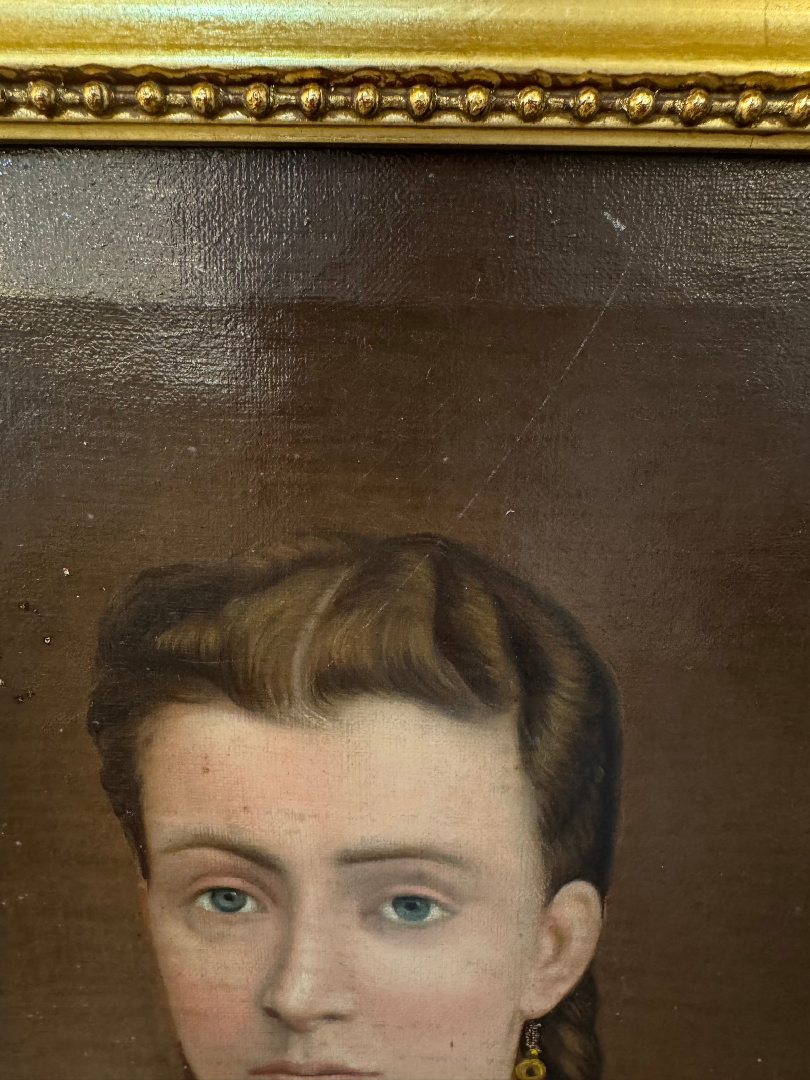 Pair of European Portrait Paintings, Mother & Daughter, Late 19th Century - 7