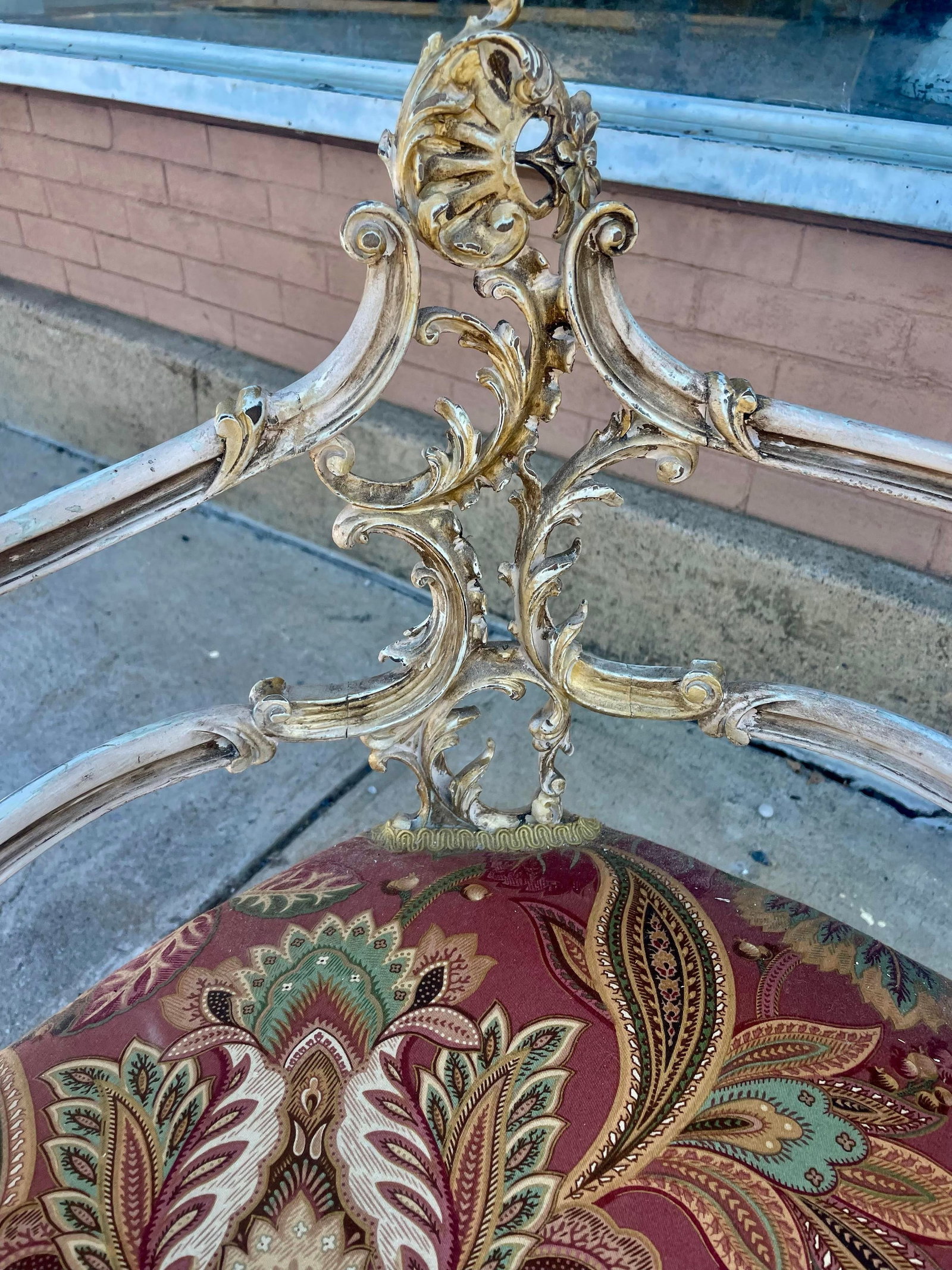 Late 19th Century French Rococo Louis XV Ornately Carved Painted Distressed Corner Captain's Chair - 4