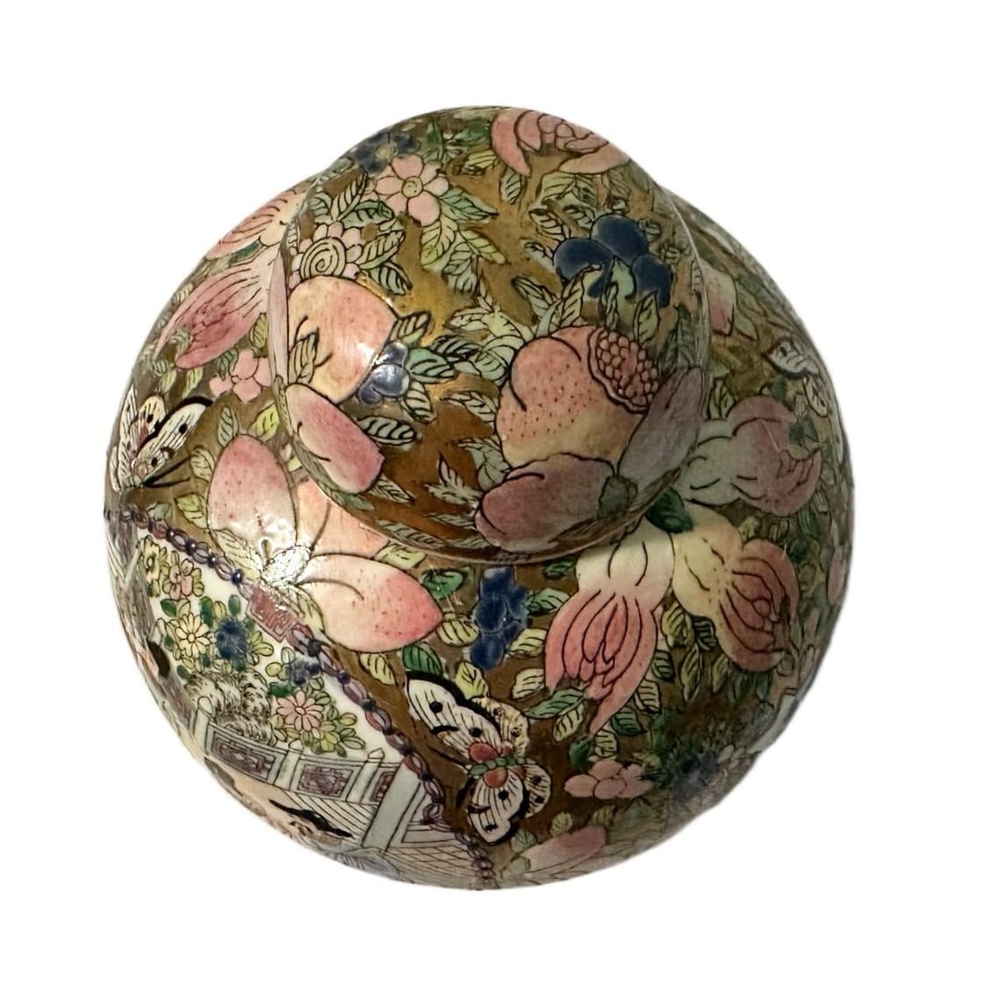 Vintage Chinoiserie Rose Famille Hand Painted Chinese Ginger Jar - 3