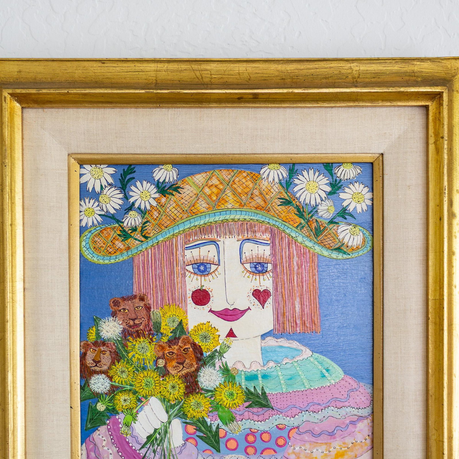 Girl With Dandilions and Dandy Lions Painting by Kara Bersani San Francisco 1977 - 7