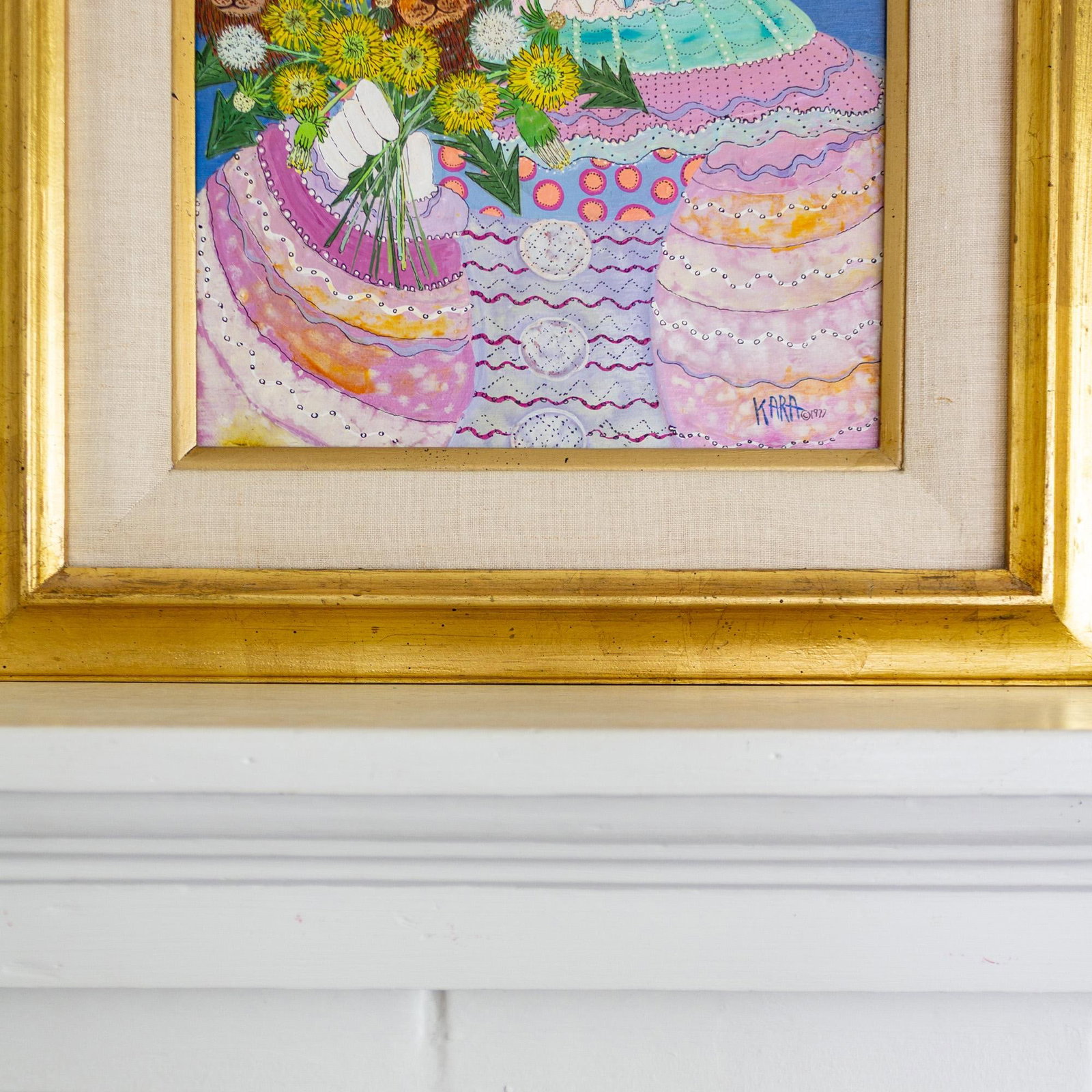 Girl With Dandilions and Dandy Lions Painting by Kara Bersani San Francisco 1977 - 8