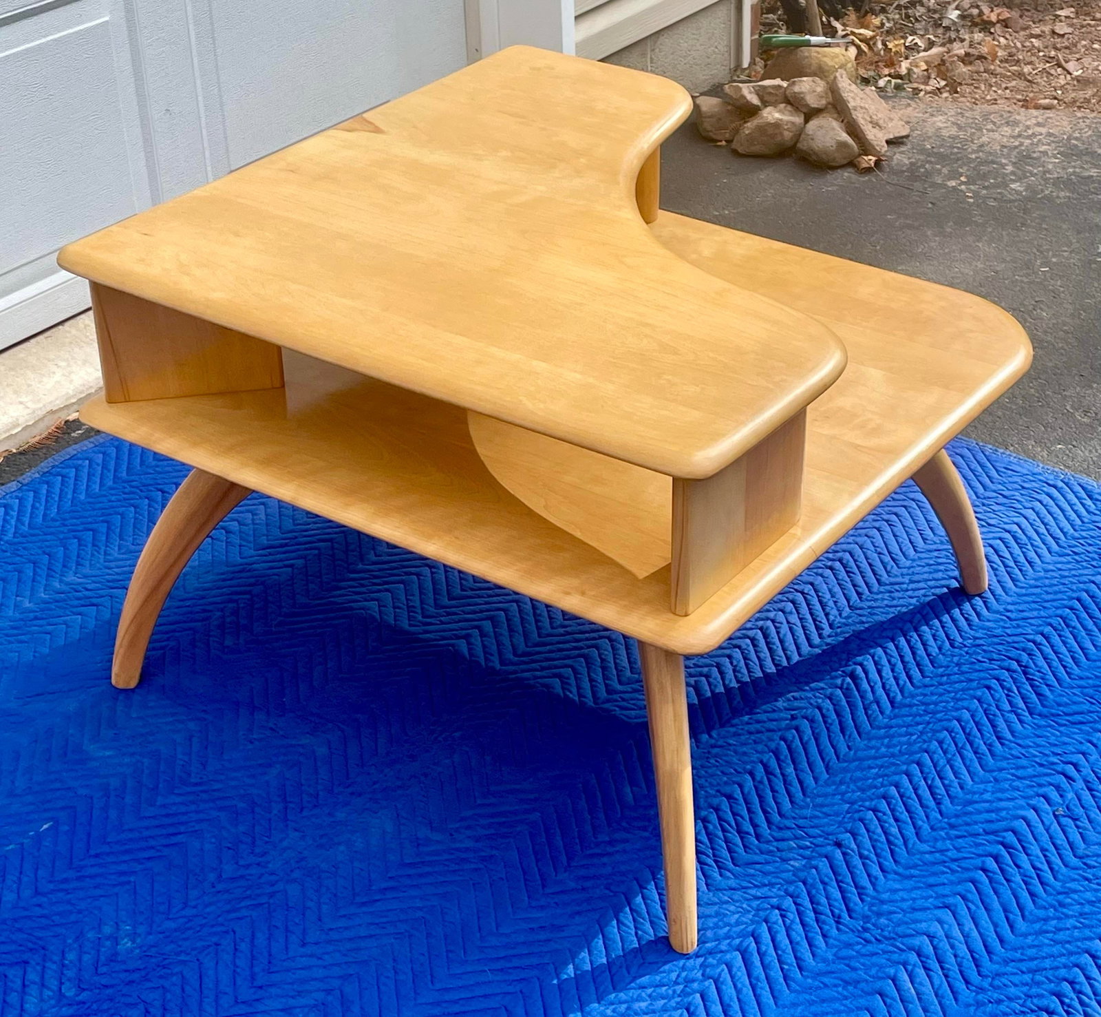 Heywood-Wakefield Midcentury Modern Two Tier Corner Table - 2