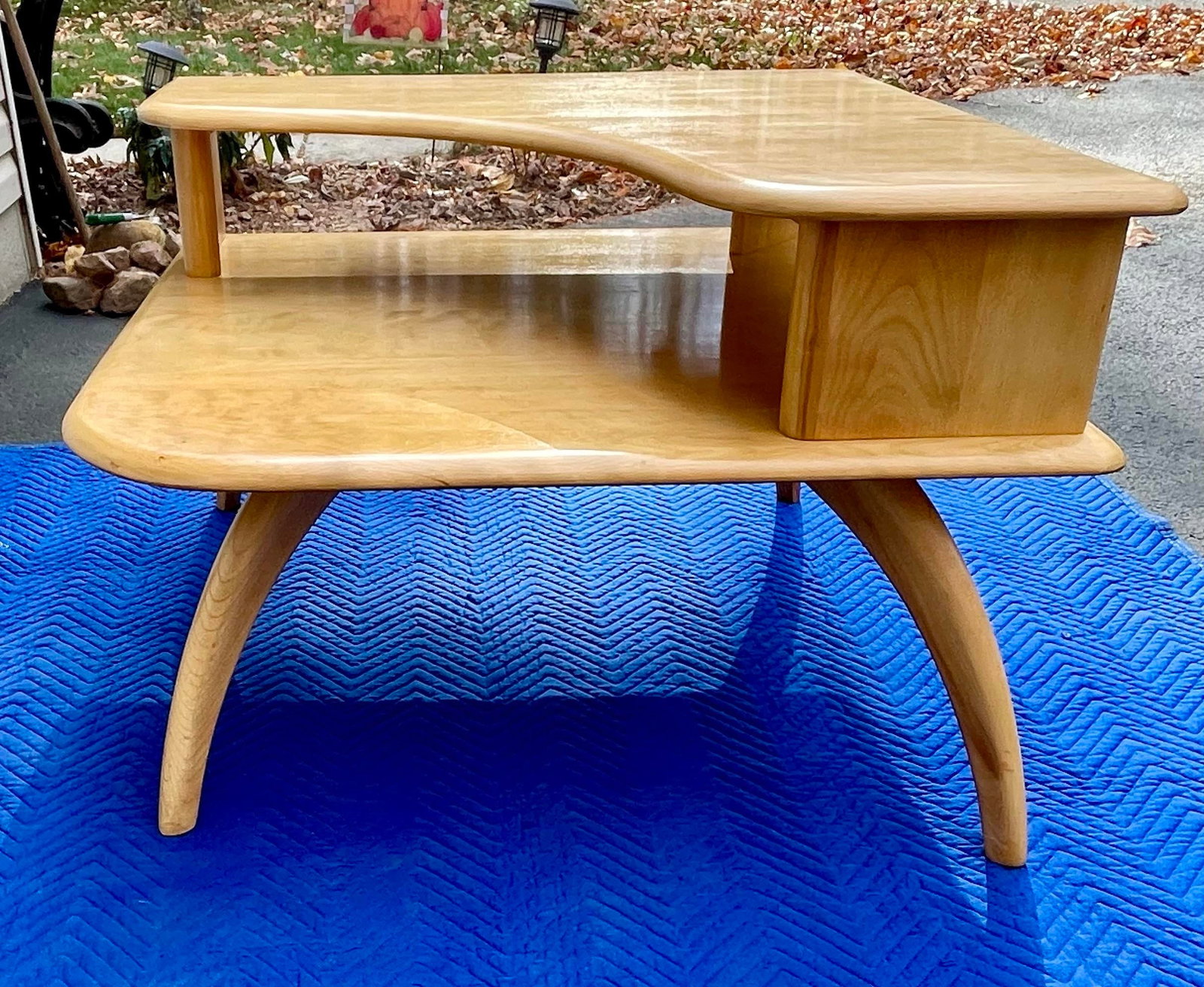 Heywood-Wakefield Midcentury Modern Two Tier Corner Table - 4