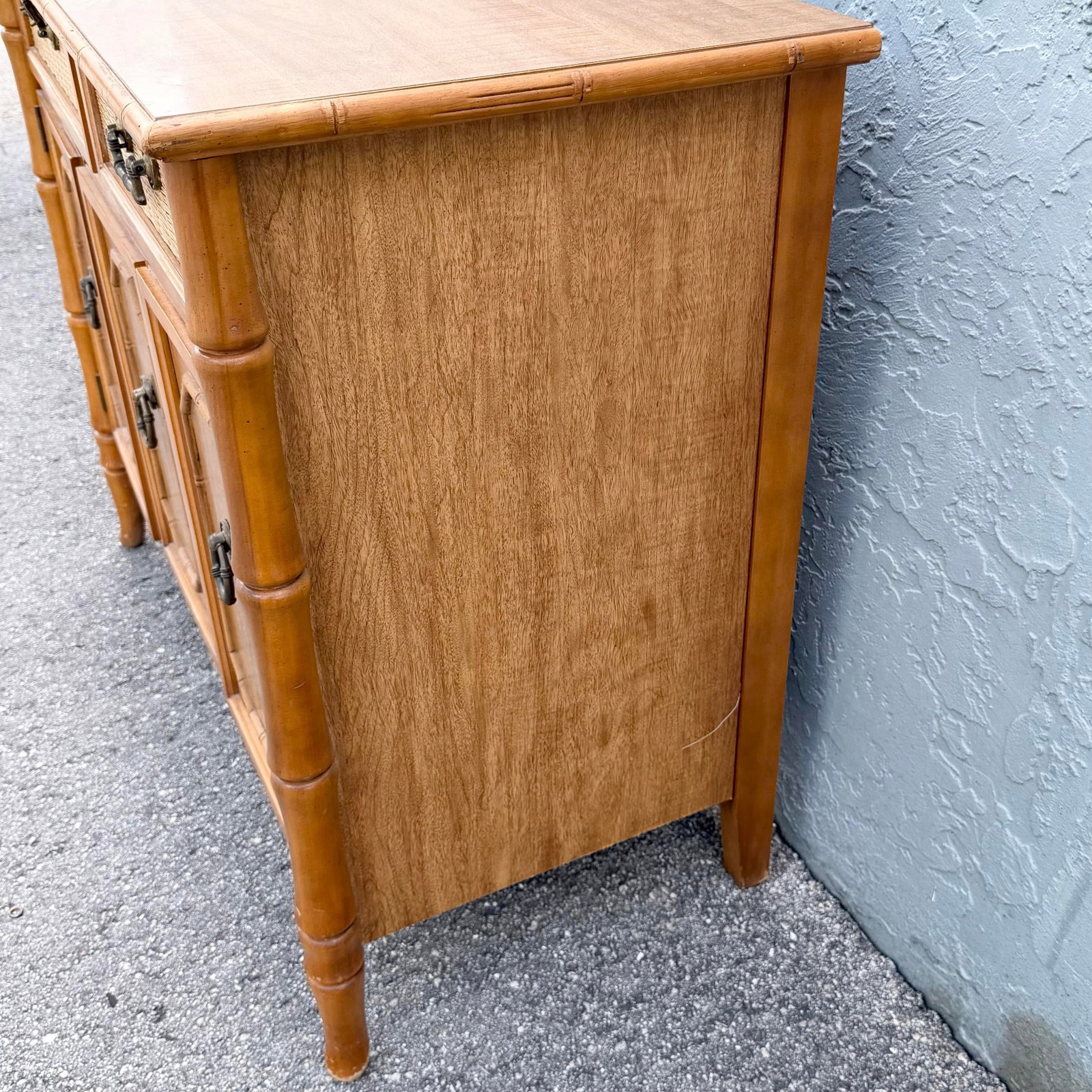 Boho Chic Faux Bamboo and Wicker Sideboard by Broyhill - 8