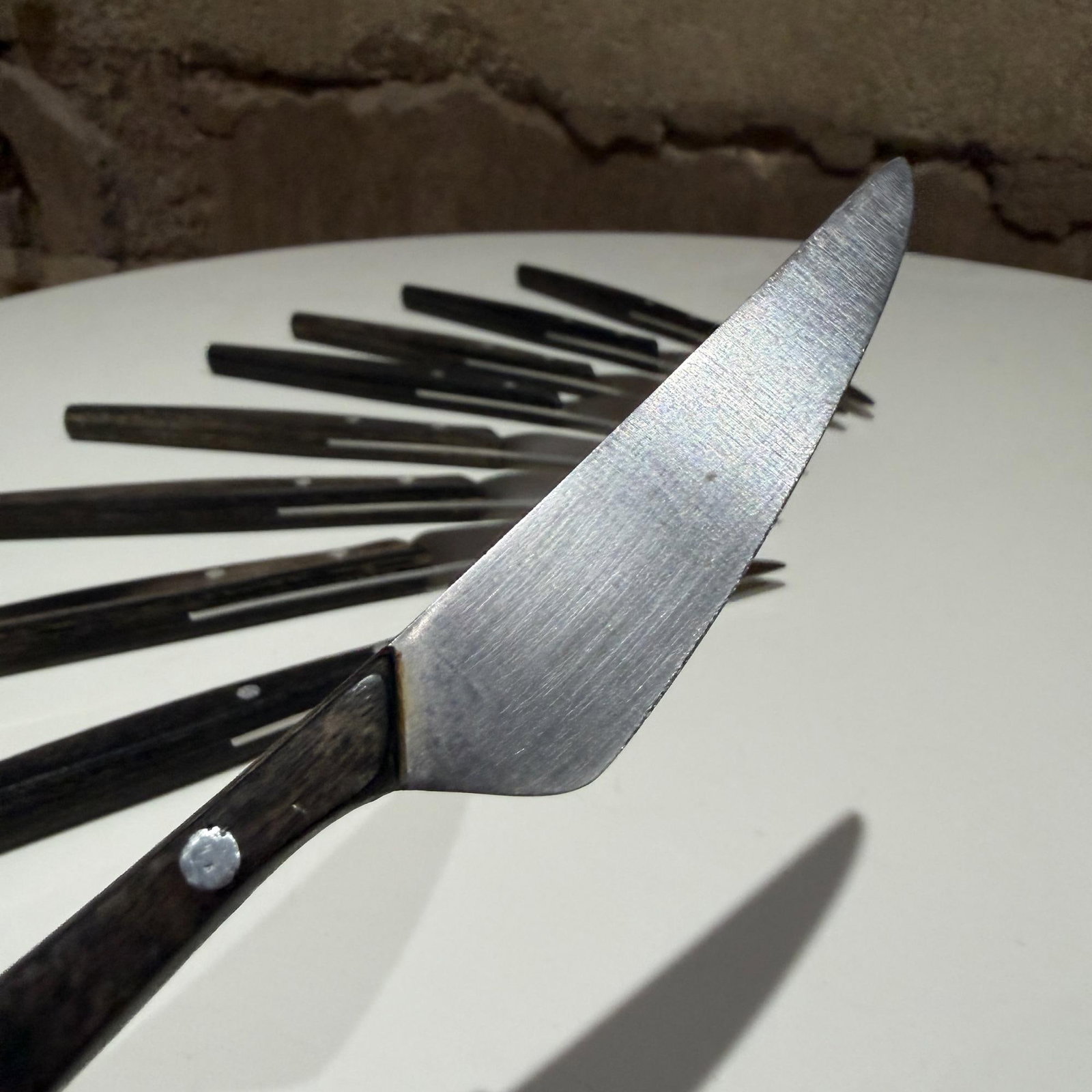 1960s Mid-Century Modern Mac De Luxe Series Steak Knives Japan Stainless Steel Wood - Set of 9 - 10
