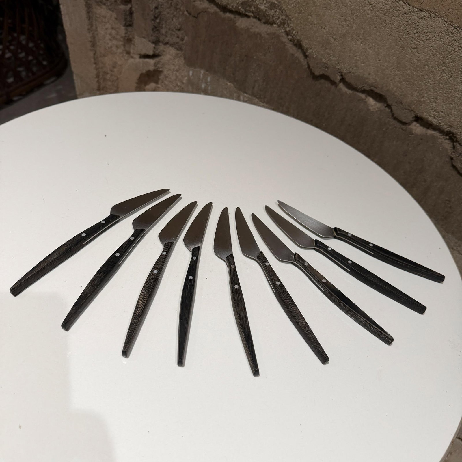 1960s Mid-Century Modern Mac De Luxe Series Steak Knives Japan Stainless Steel Wood - Set of 9 - 3