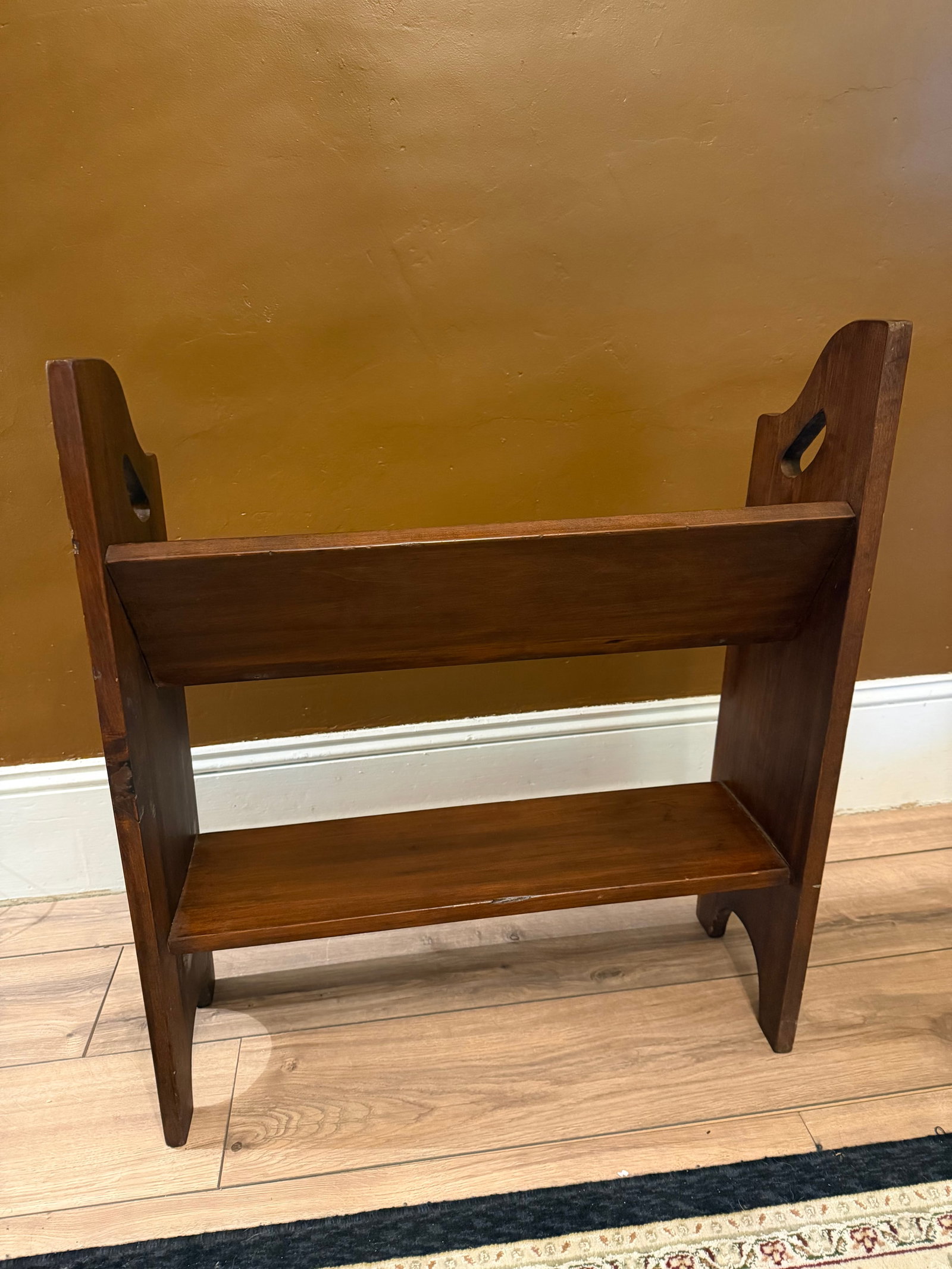 Antique Mission Oak Arts & Crafts 2-Tier Book Stand or Trough - 10