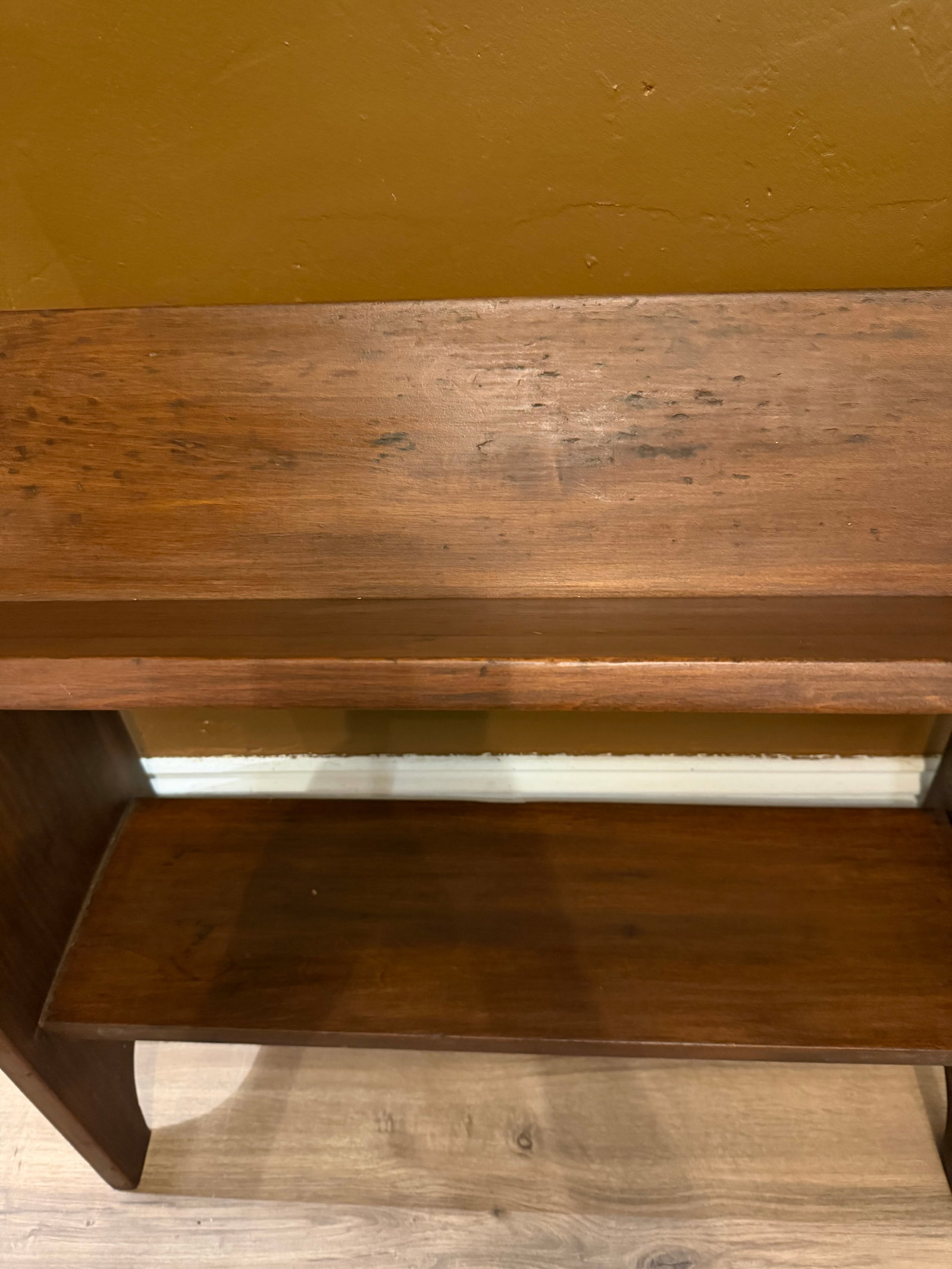 Antique Mission Oak Arts & Crafts 2-Tier Book Stand or Trough - 11