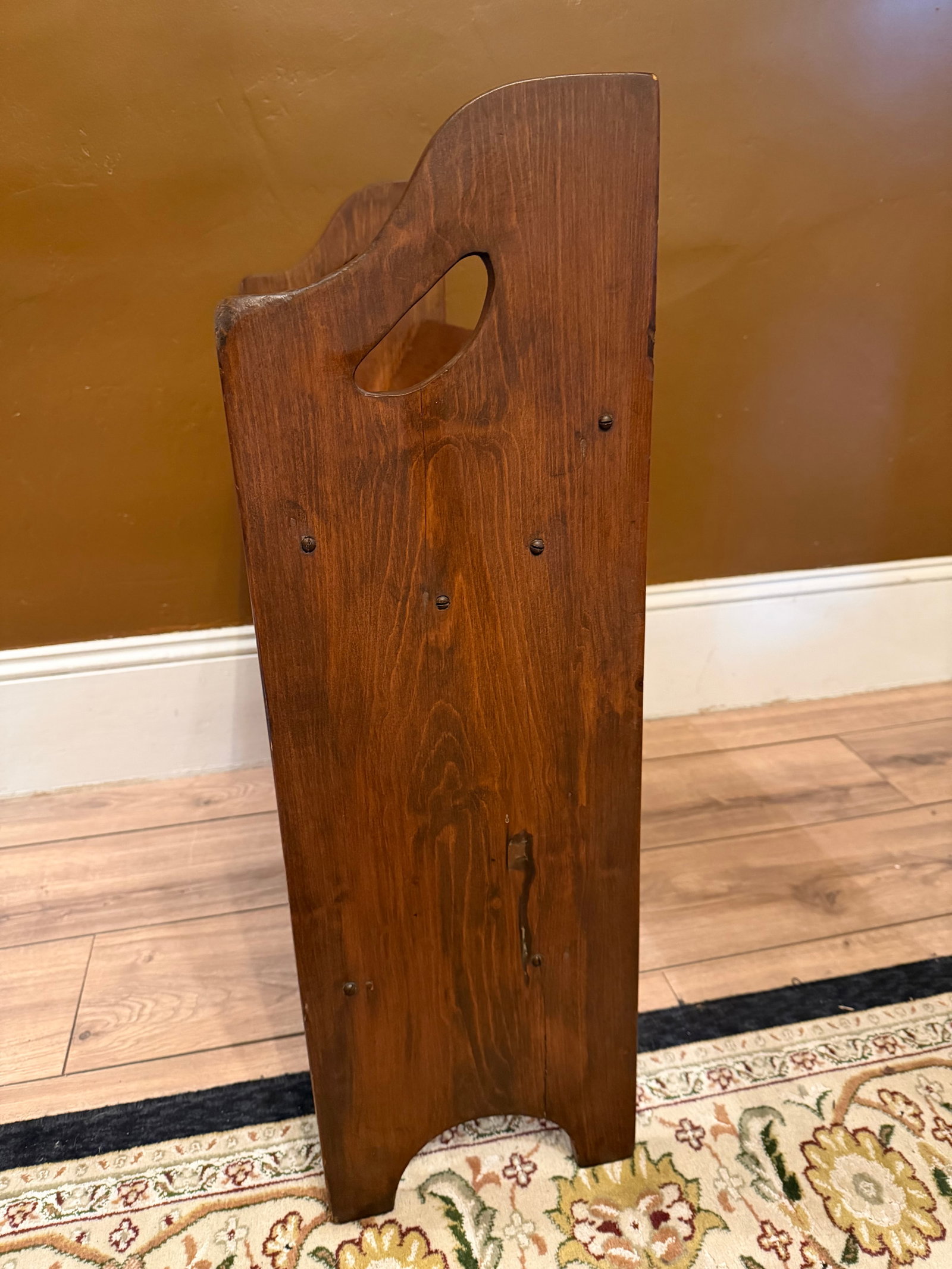 Antique Mission Oak Arts & Crafts 2-Tier Book Stand or Trough - 12