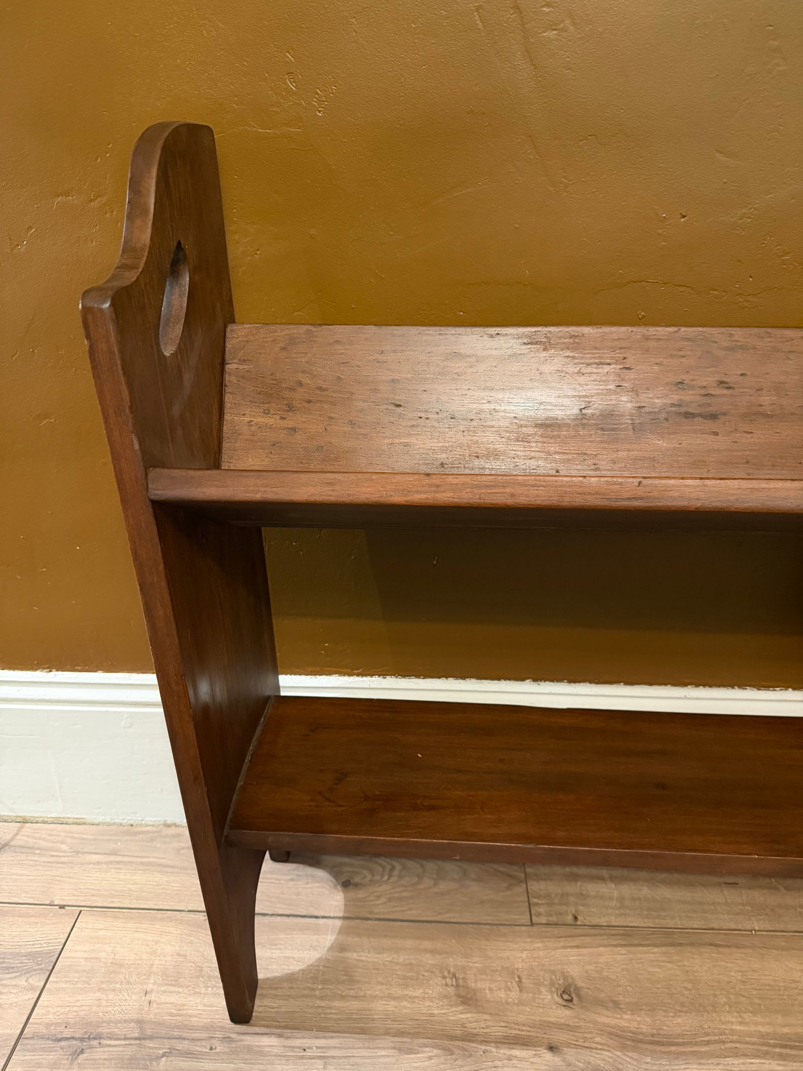 Antique Mission Oak Arts & Crafts 2-Tier Book Stand or Trough - 3