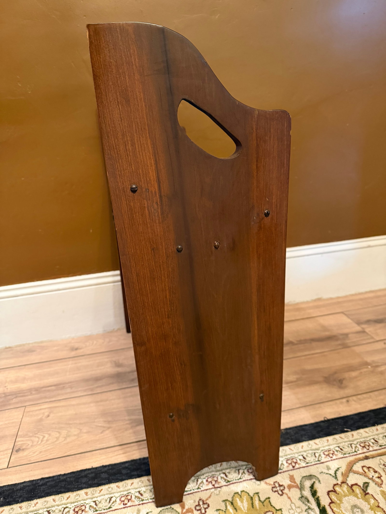 Antique Mission Oak Arts & Crafts 2-Tier Book Stand or Trough - 7