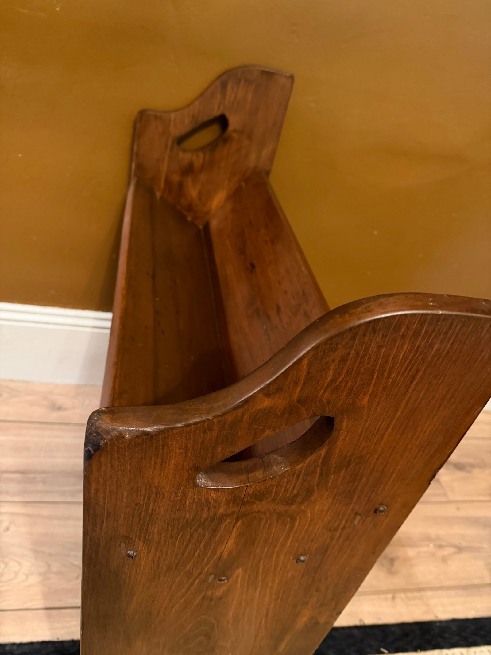 Antique Mission Oak Arts & Crafts 2-Tier Book Stand or Trough - 8