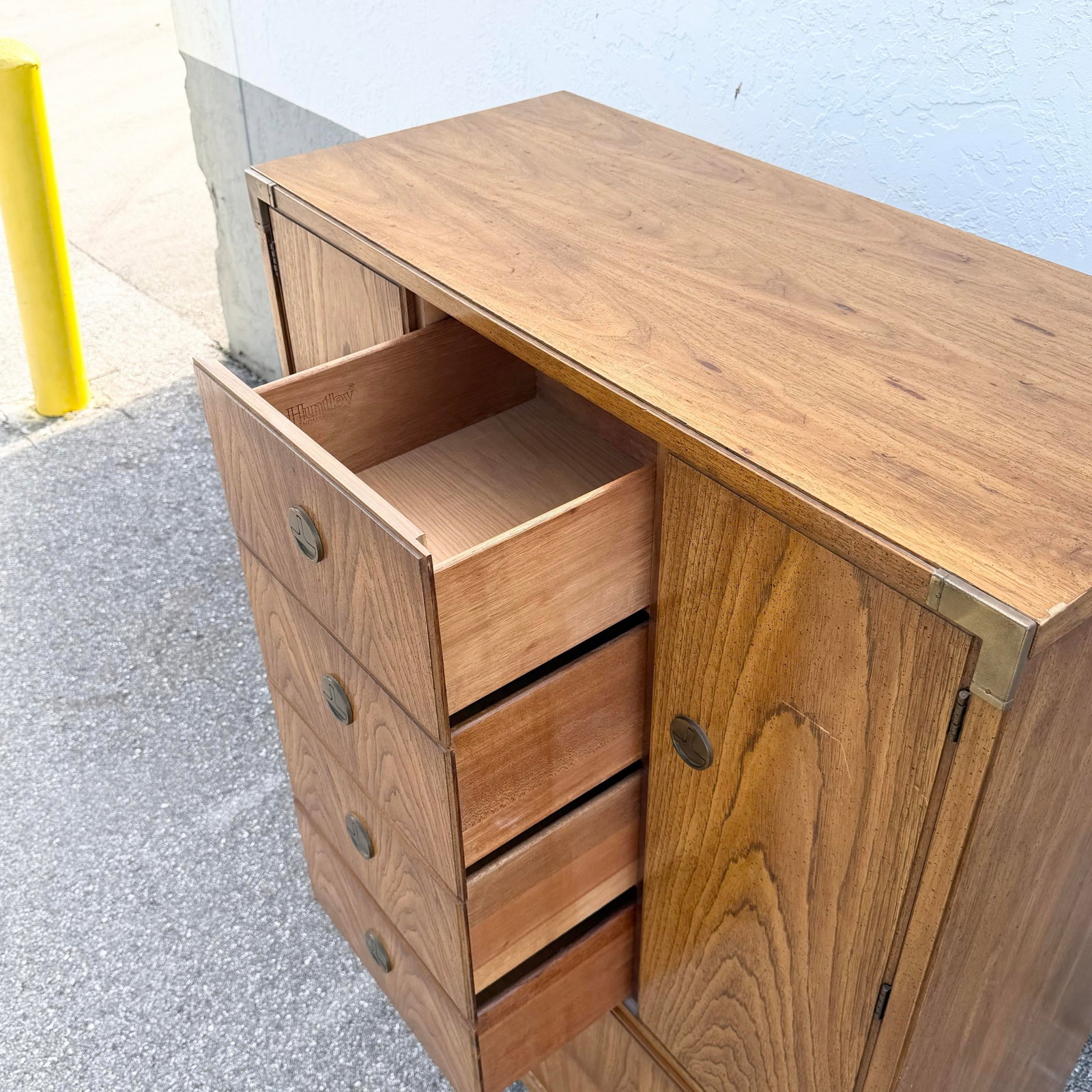 Vintage Huntley Campaign Highboy Dresser by Thomasville - 11