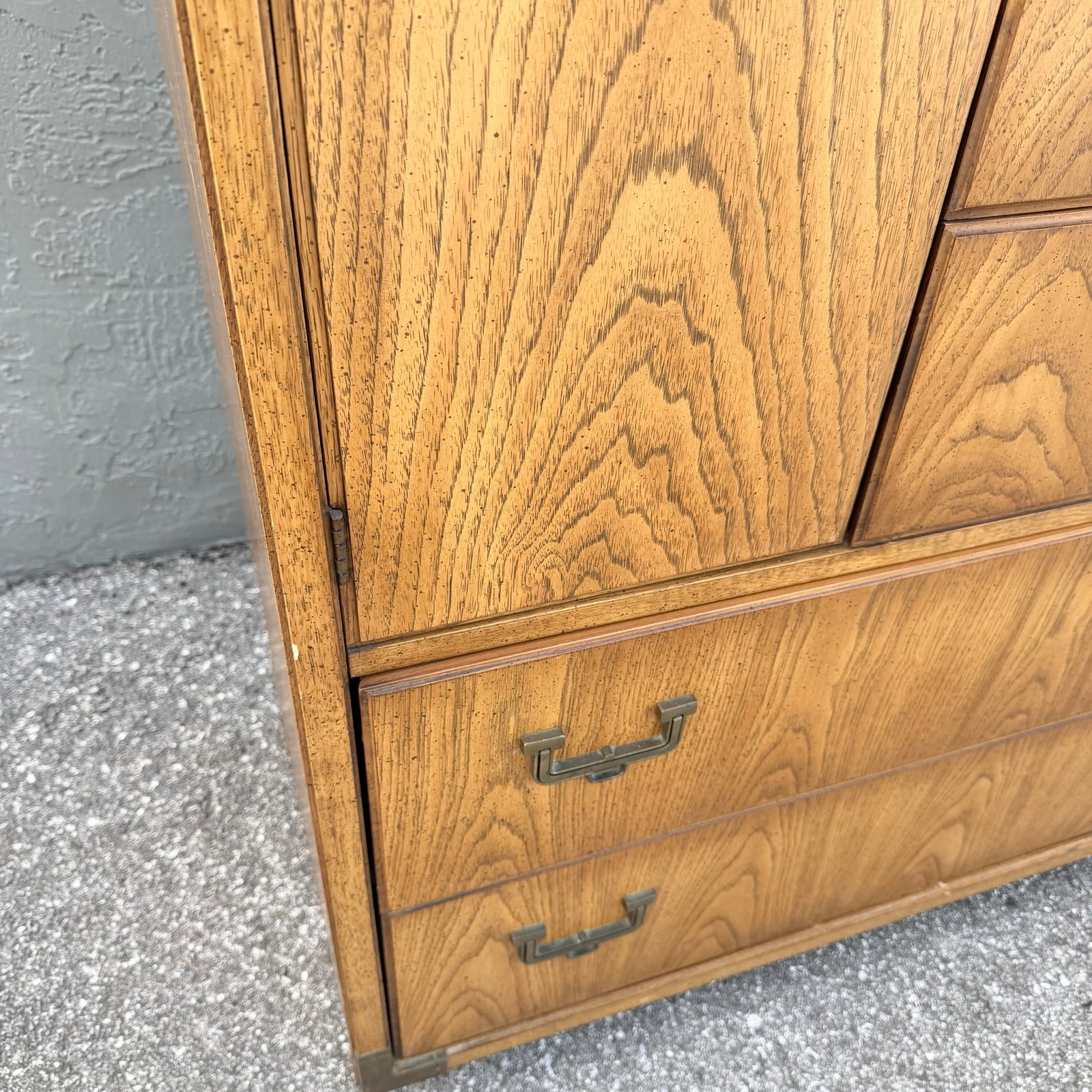 Vintage Huntley Campaign Highboy Dresser by Thomasville - 3