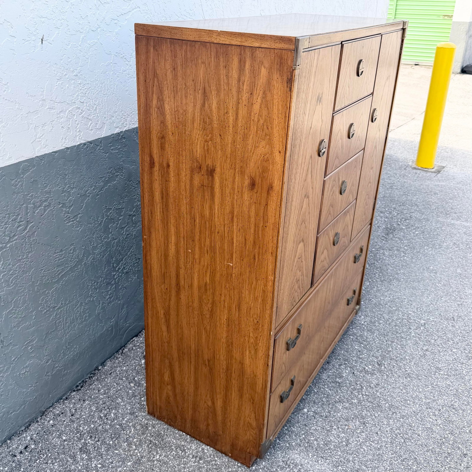 Vintage Huntley Campaign Highboy Dresser by Thomasville - 4