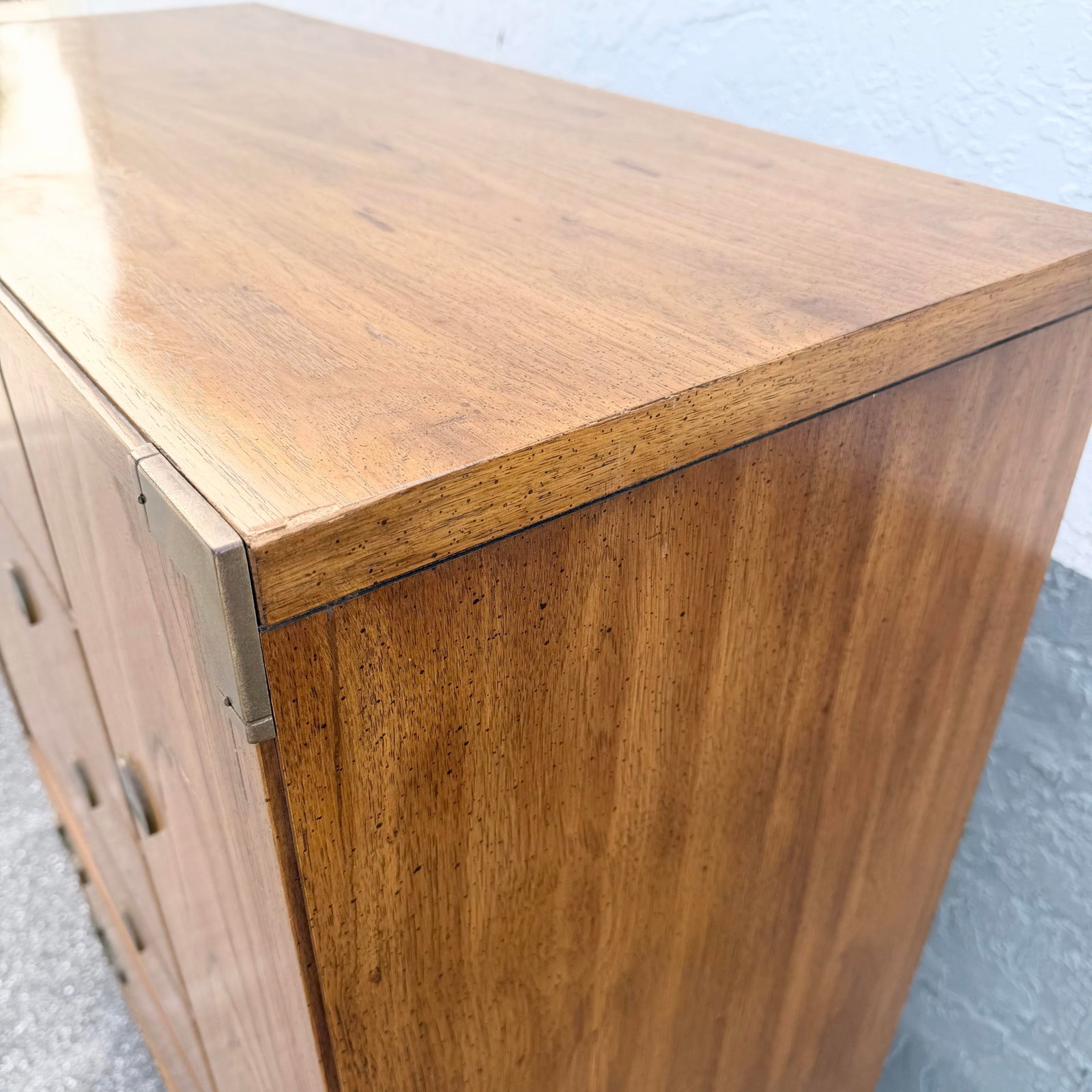 Vintage Huntley Campaign Highboy Dresser by Thomasville - 7