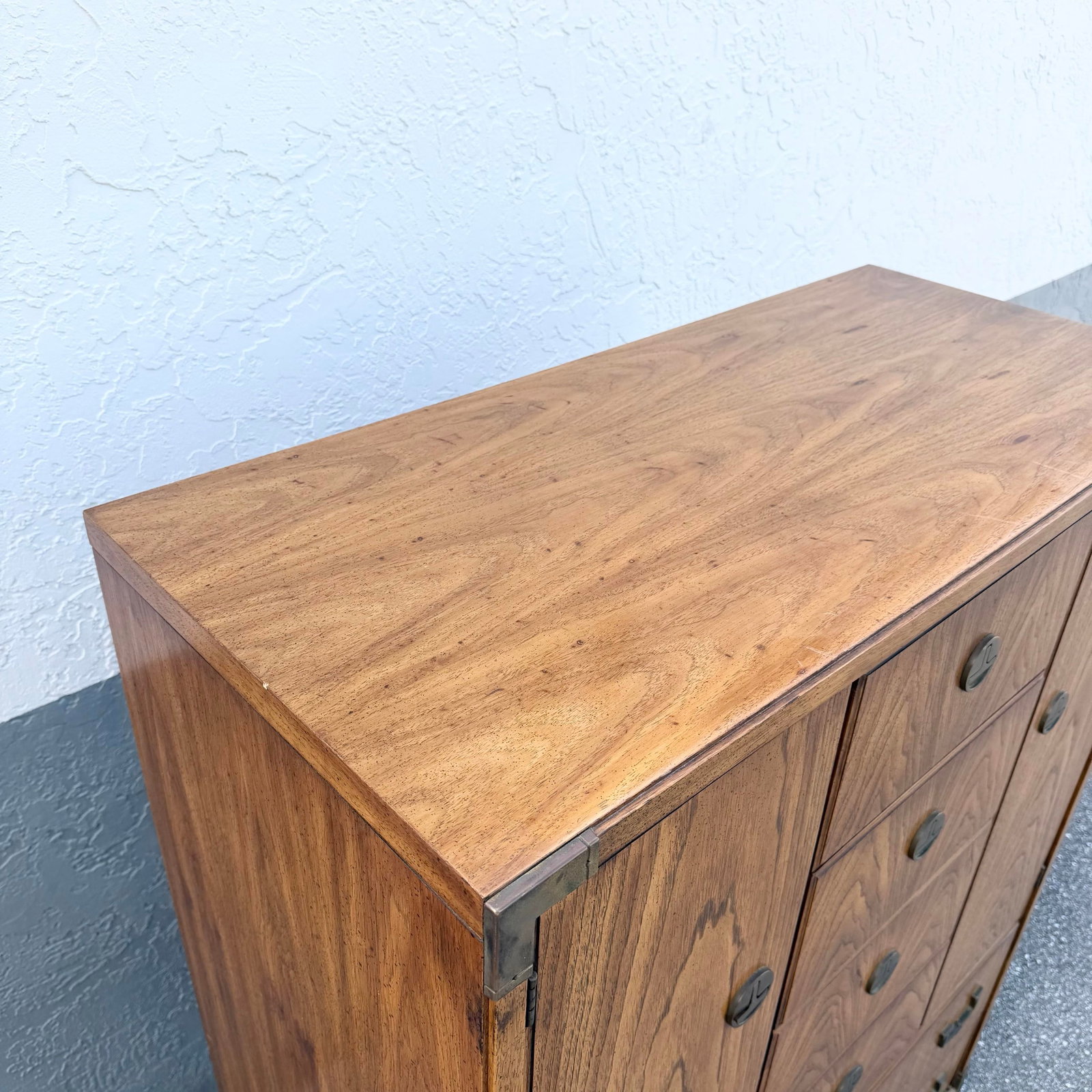 Vintage Huntley Campaign Highboy Dresser by Thomasville - 9
