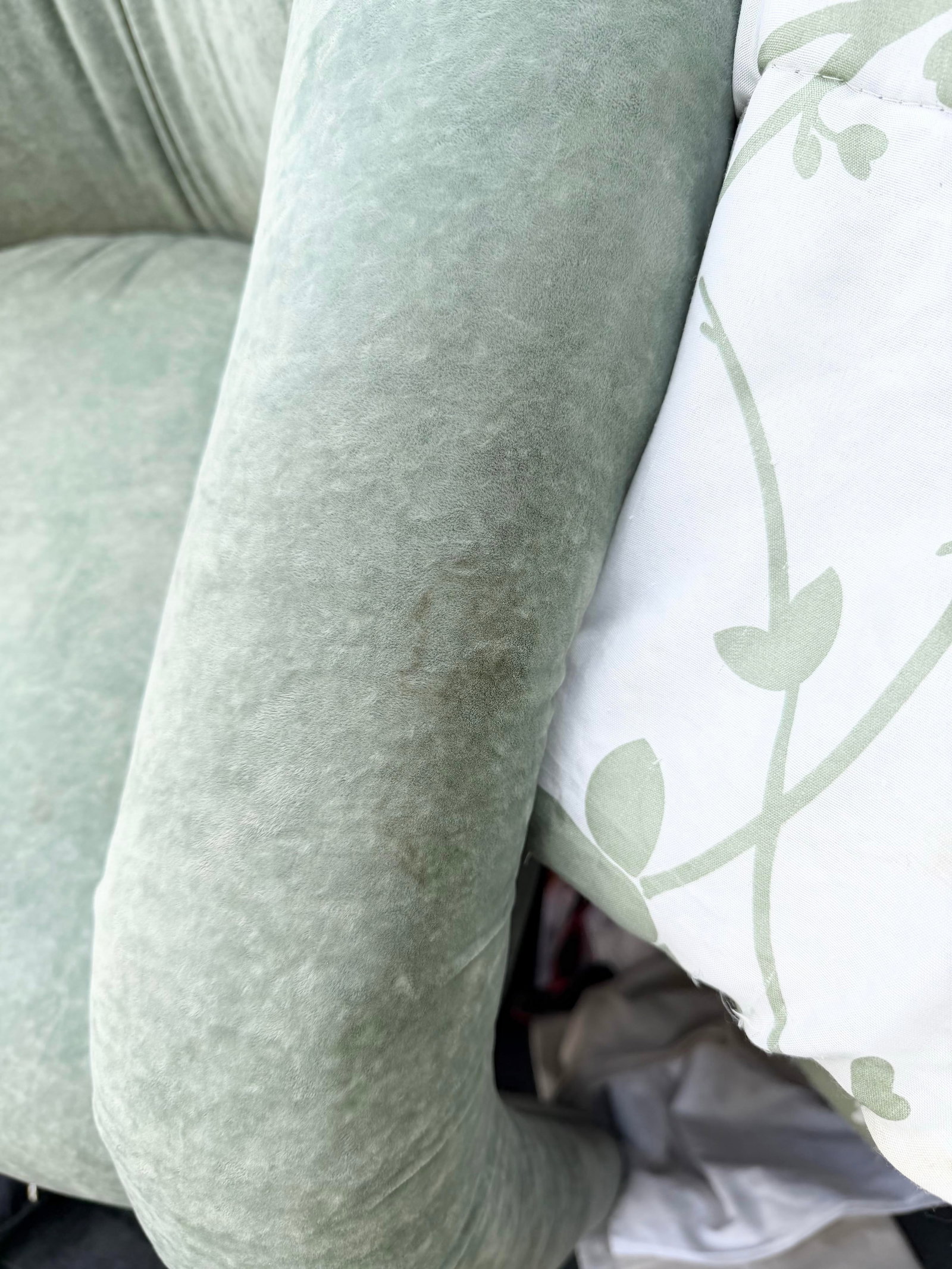 Postmodern Sculpted Sage Mint Green Velvet Lounge Chairs - A Pair - 9