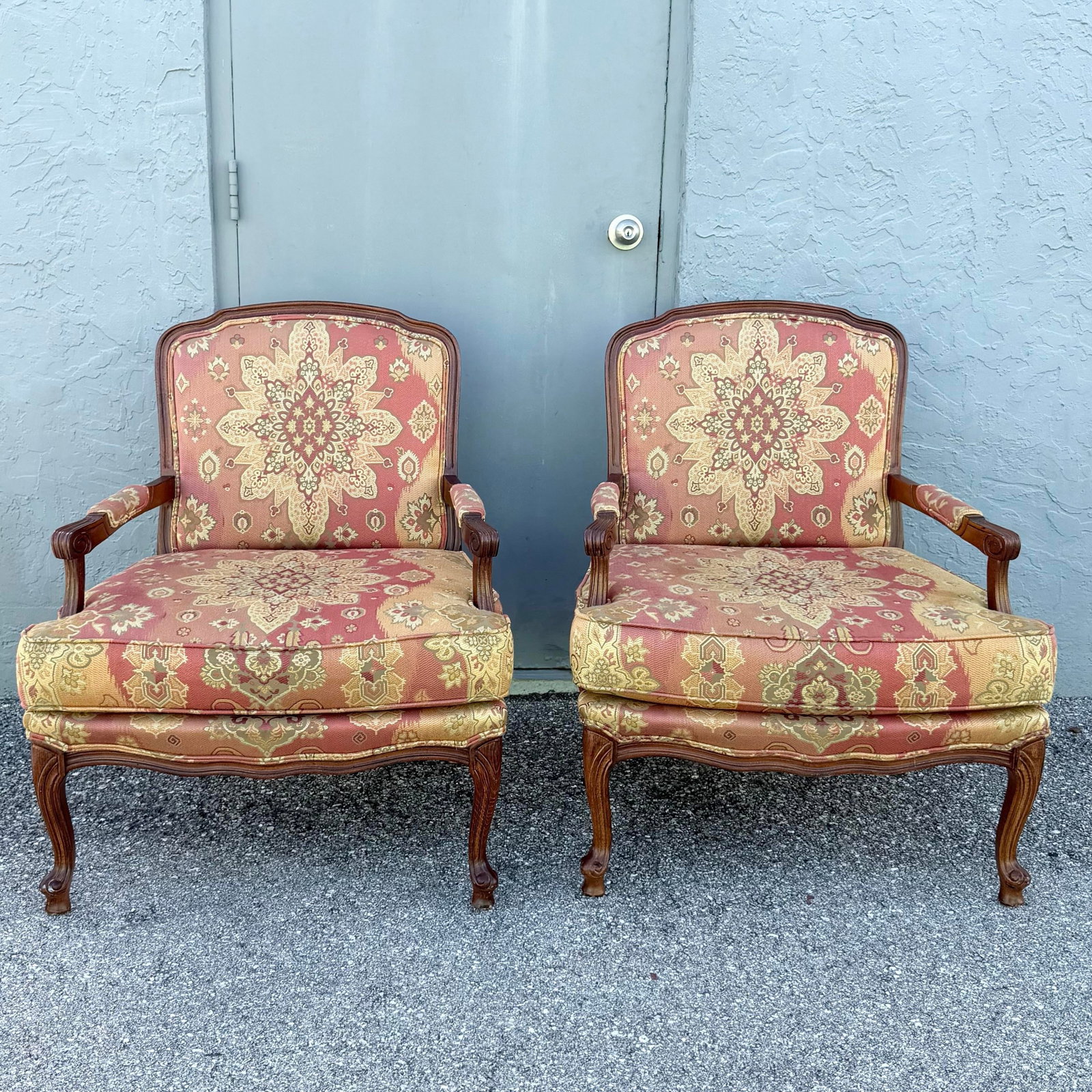 Vintage French Provincial Lounge Chairs by Woodmark - A Pair - 3