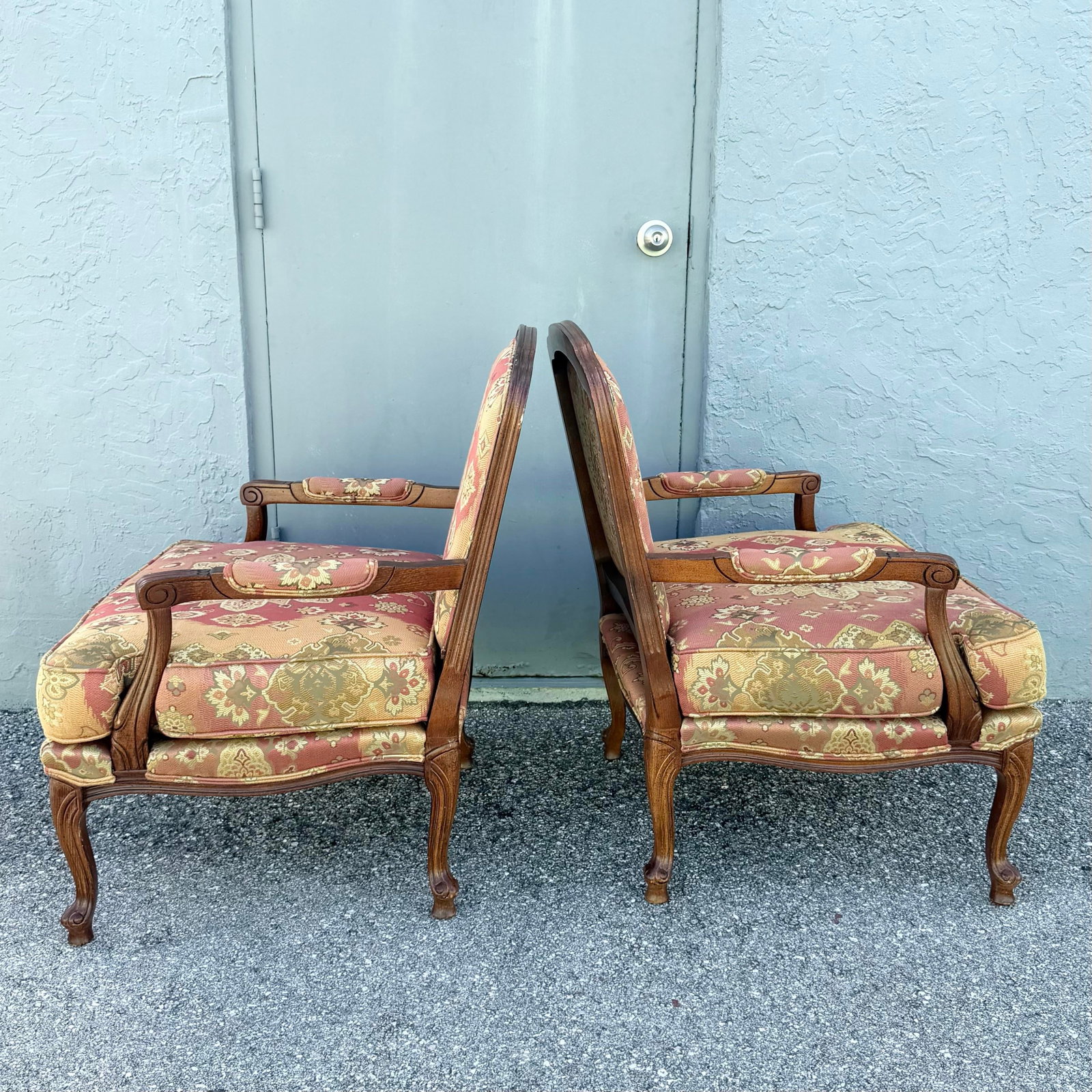 Vintage French Provincial Lounge Chairs by Woodmark - A Pair - 5