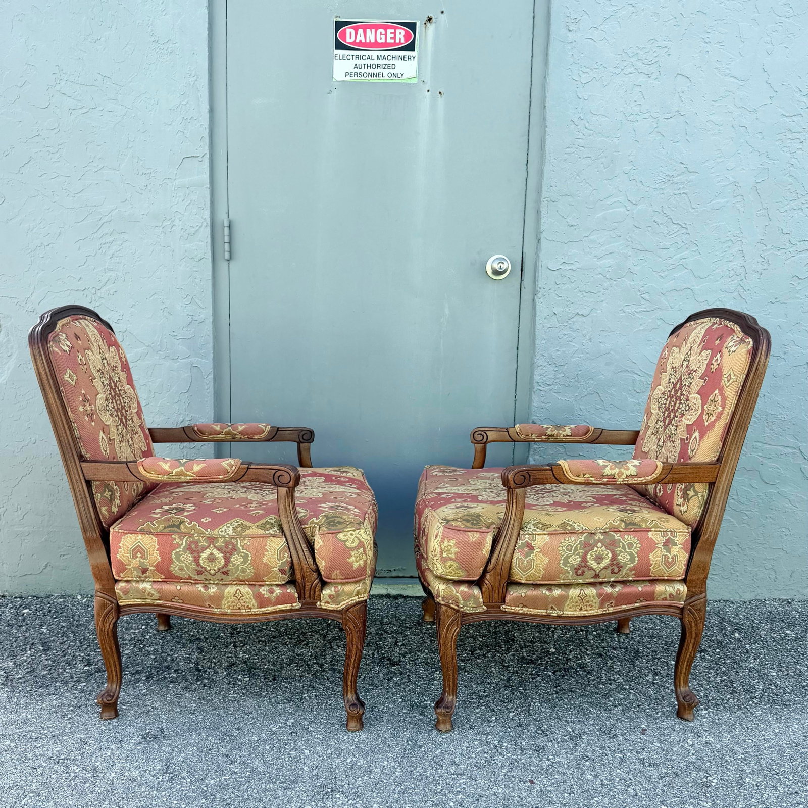 Vintage French Provincial Lounge Chairs by Woodmark - A Pair - 7