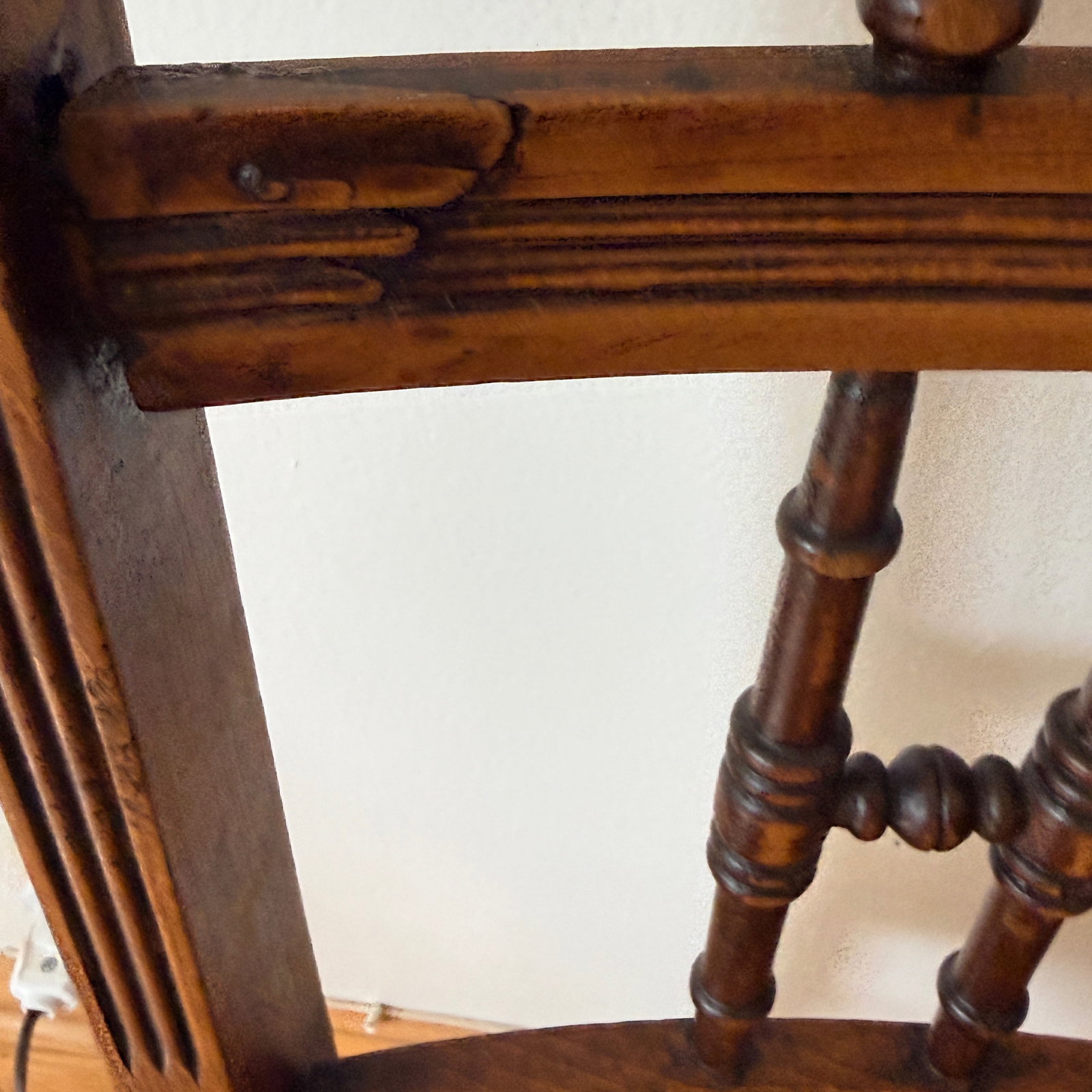 Pair Pressed Back Chairs With Leather Seats - 6