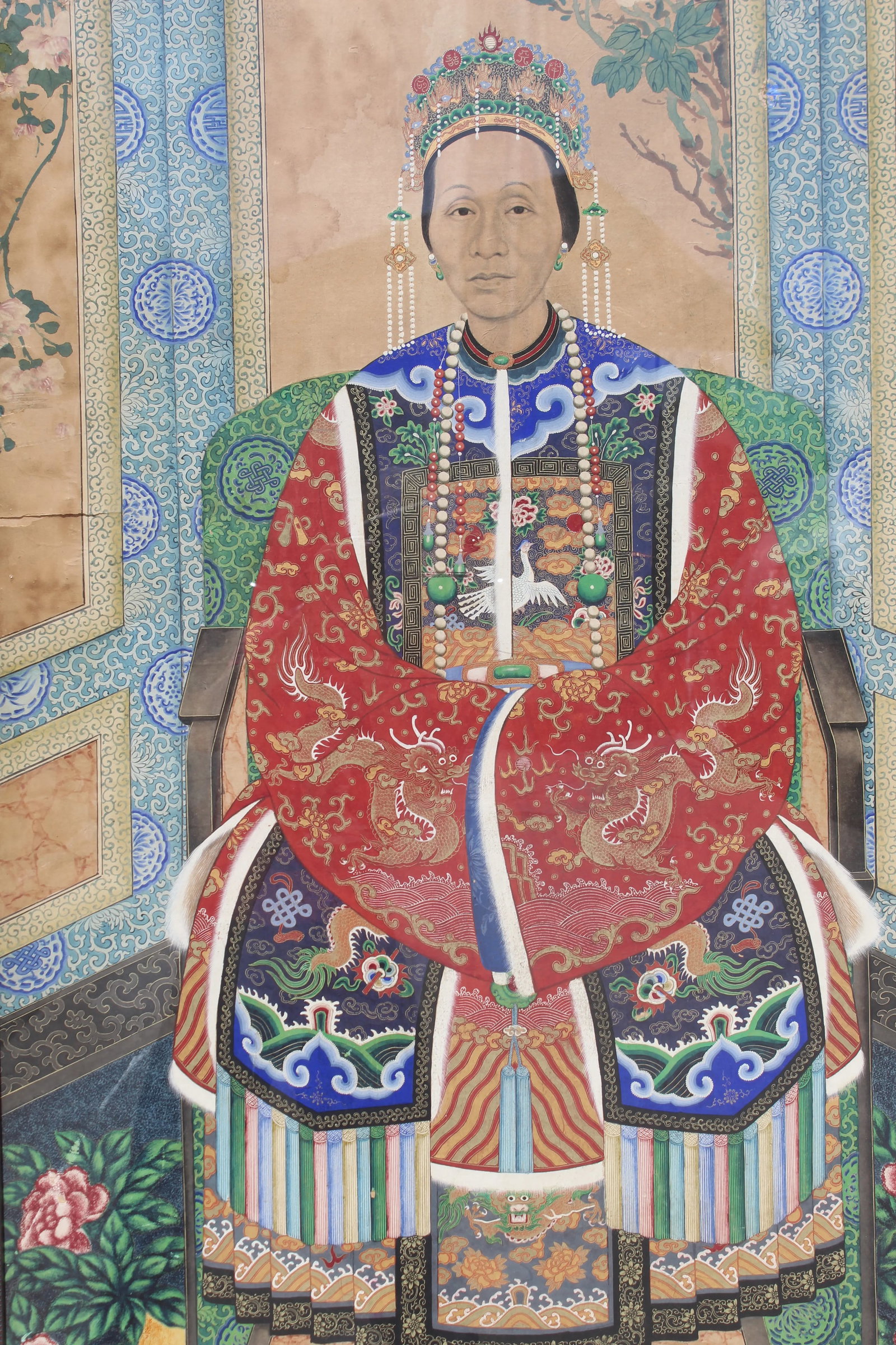 Late 19th Century Late Qing Dynasty Portrait of an Empress Court Lady - 3