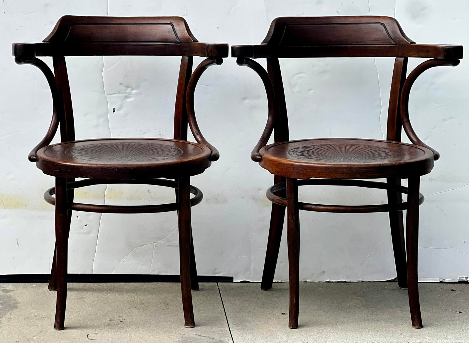 Pair of Antique Thonet-Style Bentwood Armchairs - 11
