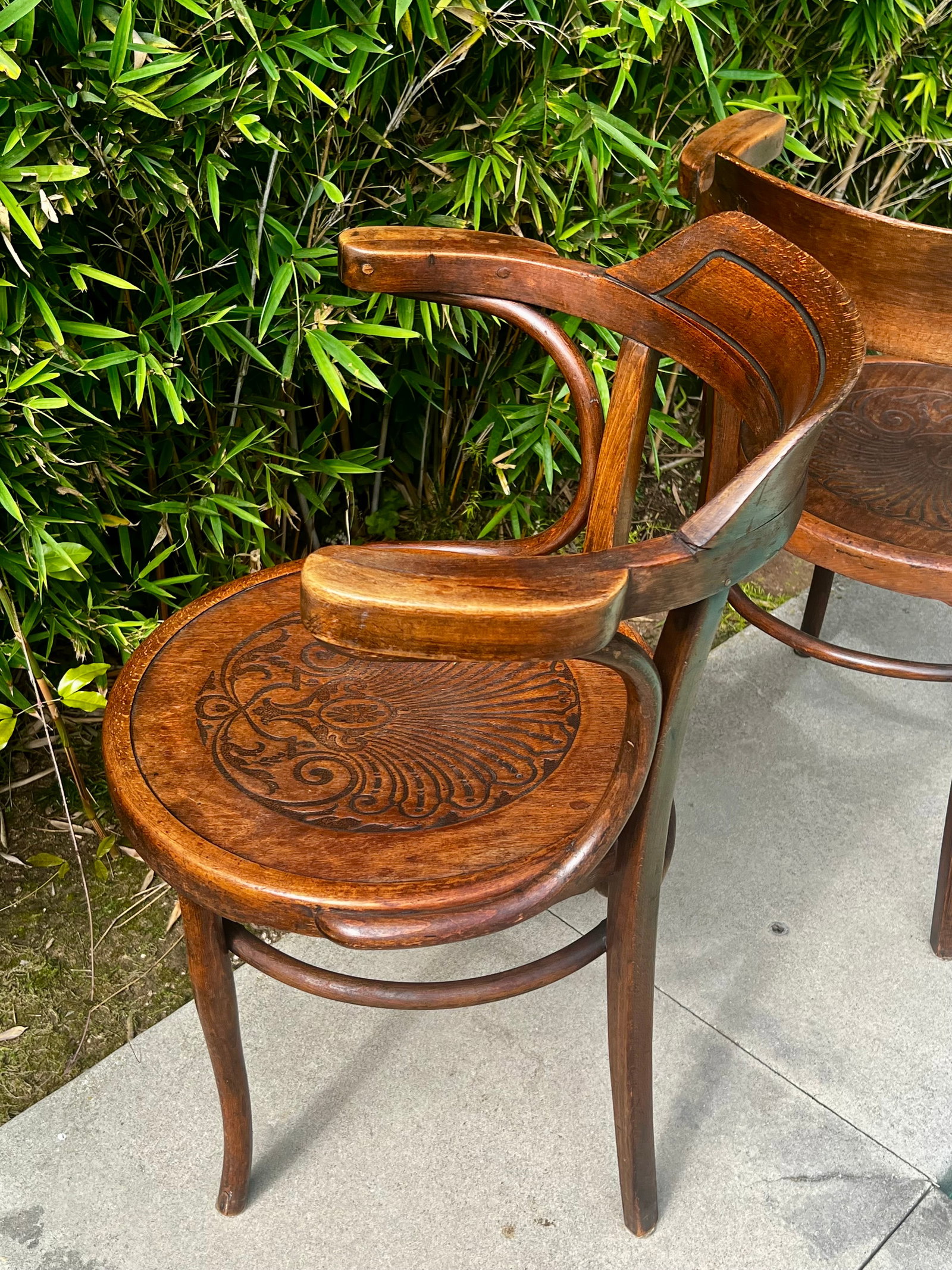 Pair of Antique Thonet-Style Bentwood Armchairs - 3