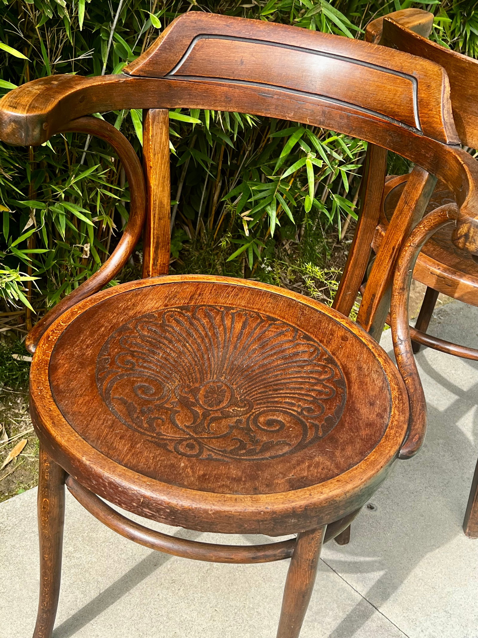 Pair of Antique Thonet-Style Bentwood Armchairs - 4