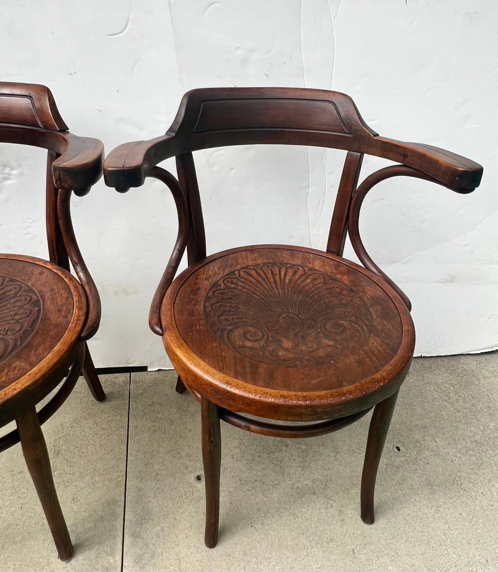 Pair of Antique Thonet-Style Bentwood Armchairs - 7