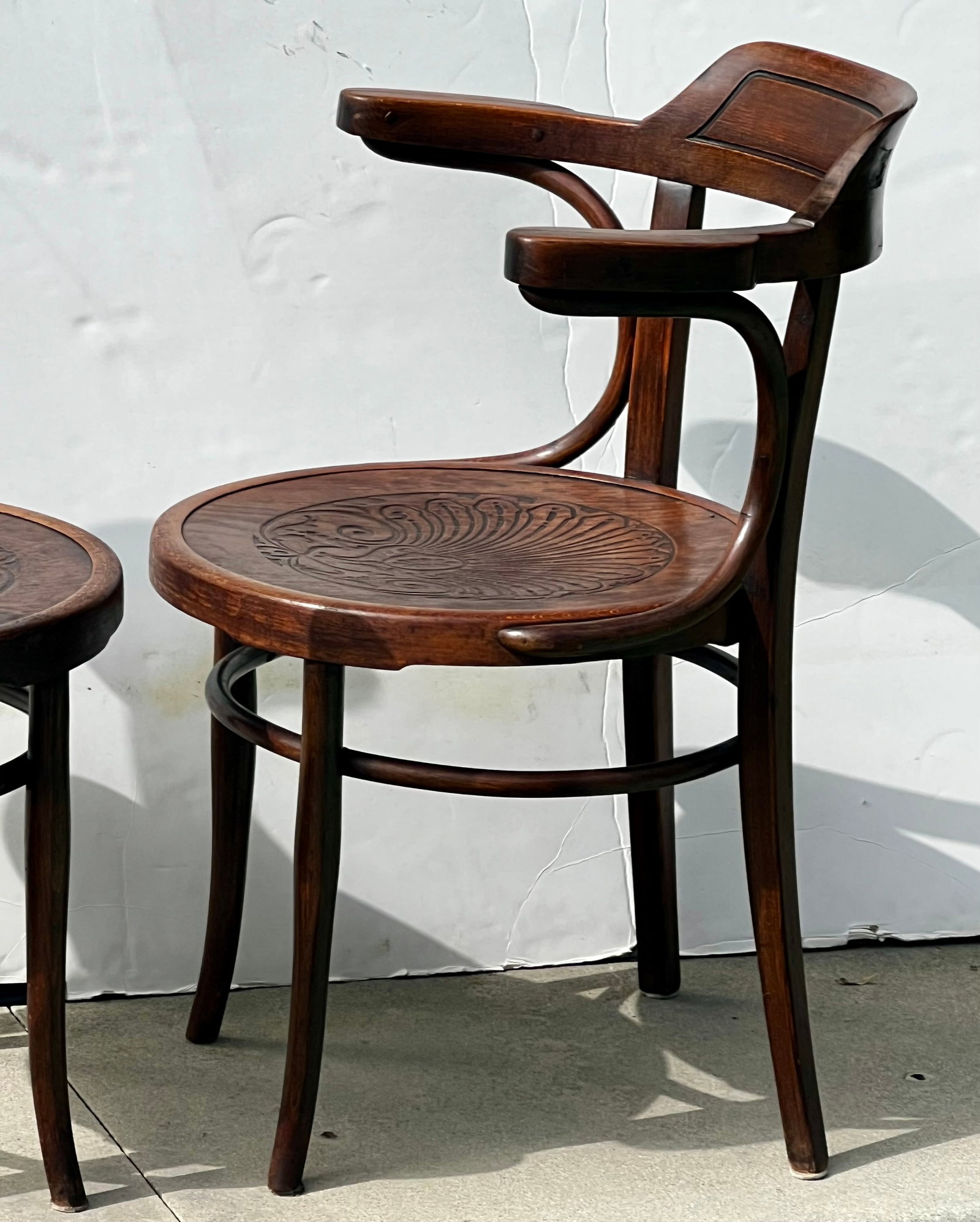 Pair of Antique Thonet-Style Bentwood Armchairs - 8