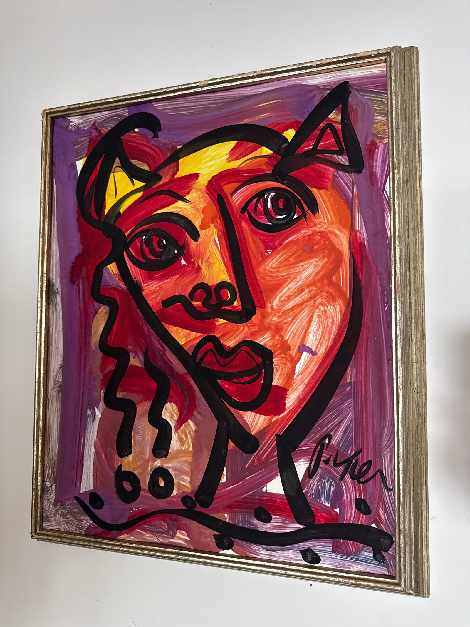 1970s Original Peter Keil Abstract Portrait Painting - 2