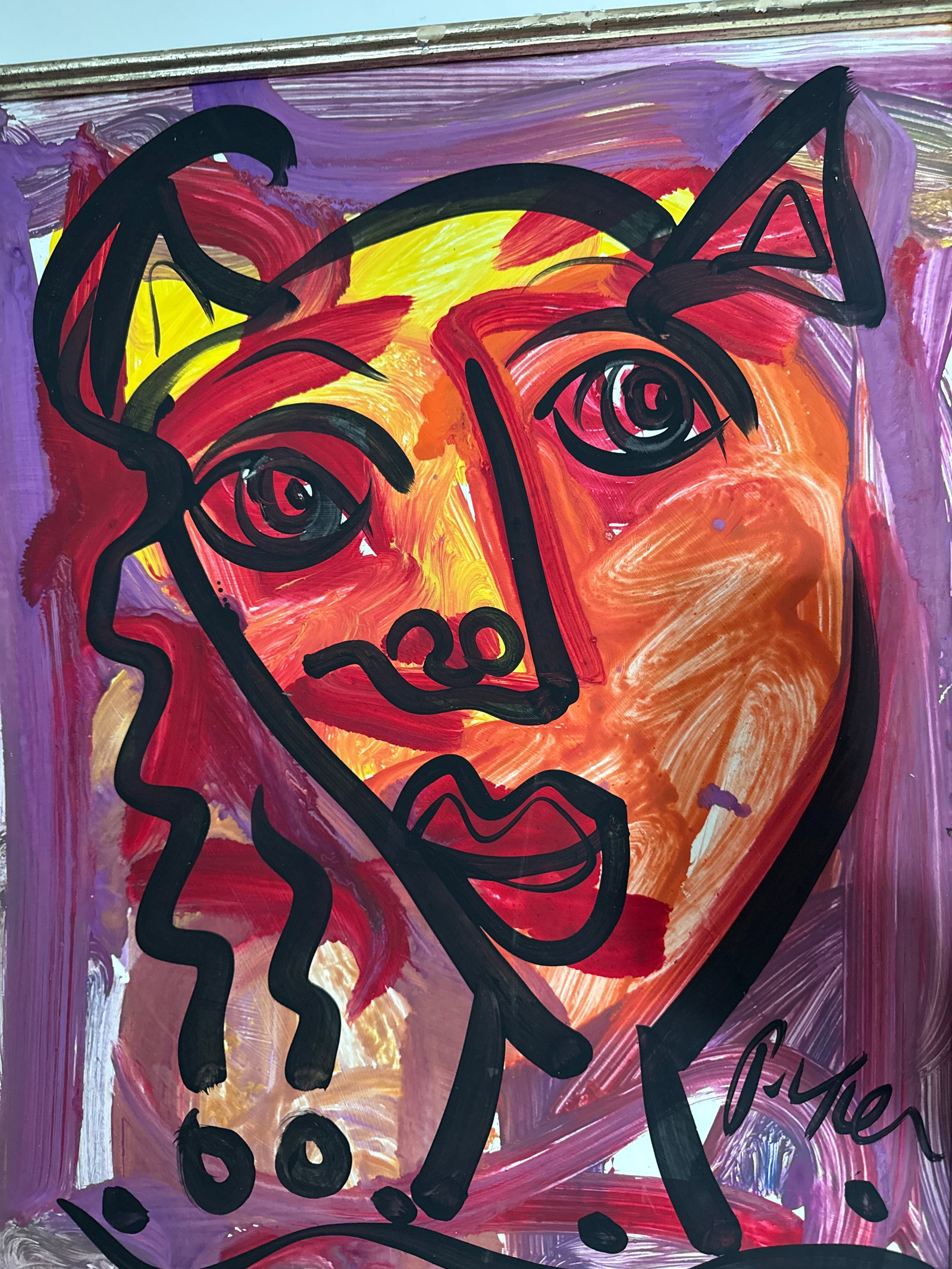 1970s Original Peter Keil Abstract Portrait Painting - 4