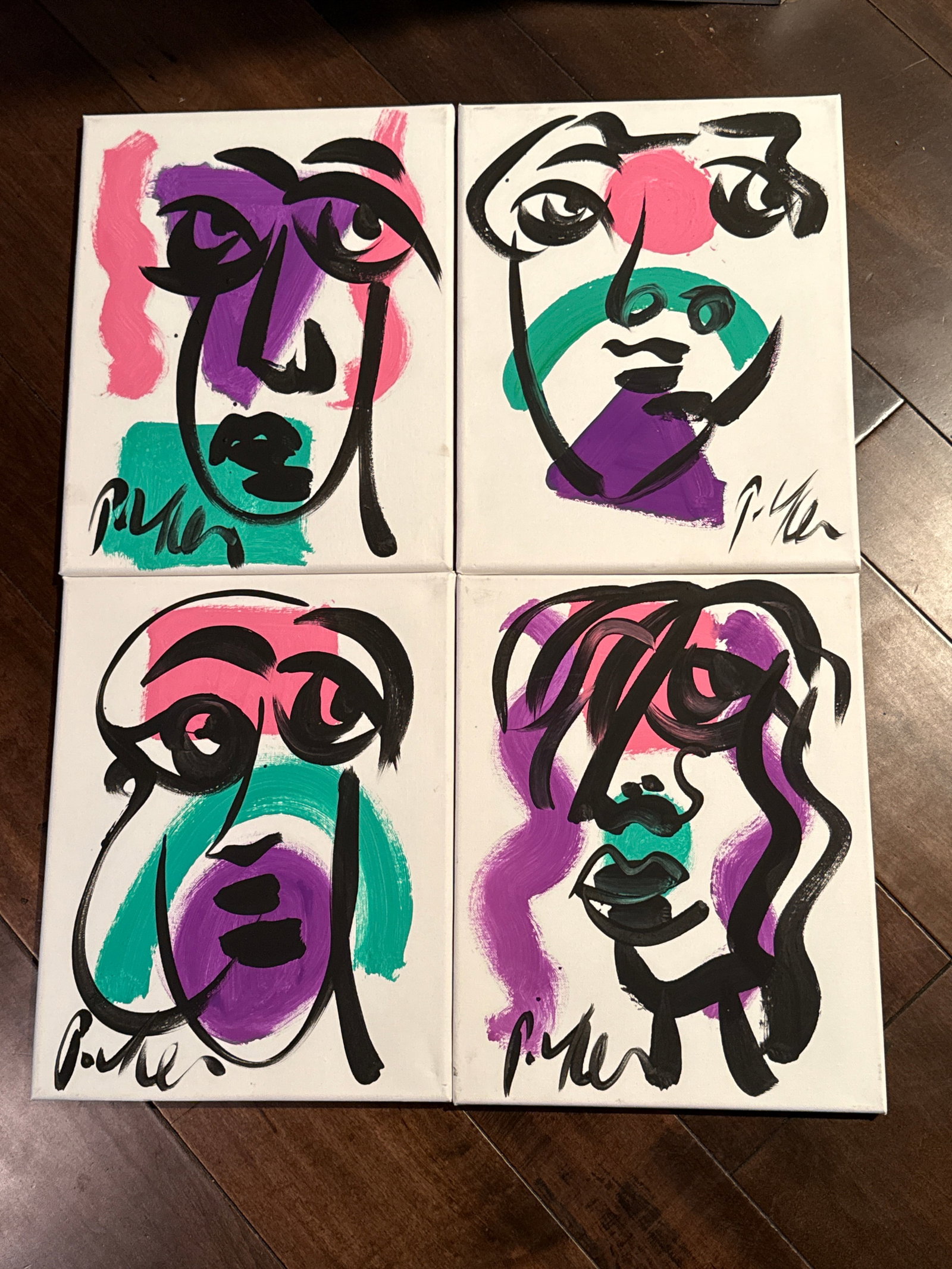 Peter Keil Set of 4 Colorful Abstract Canvas Paintings - 2