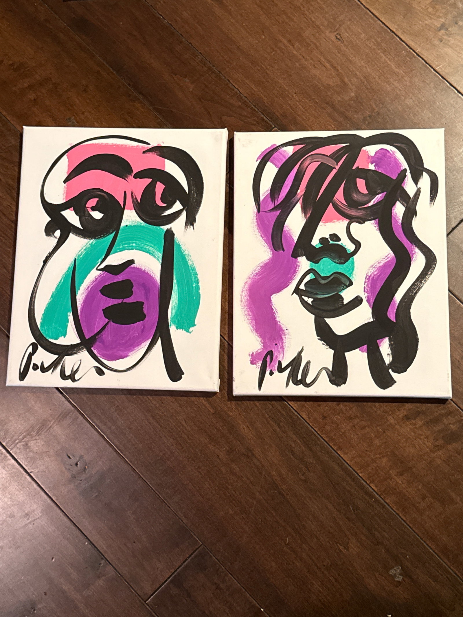 Peter Keil Set of 4 Colorful Abstract Canvas Paintings - 4