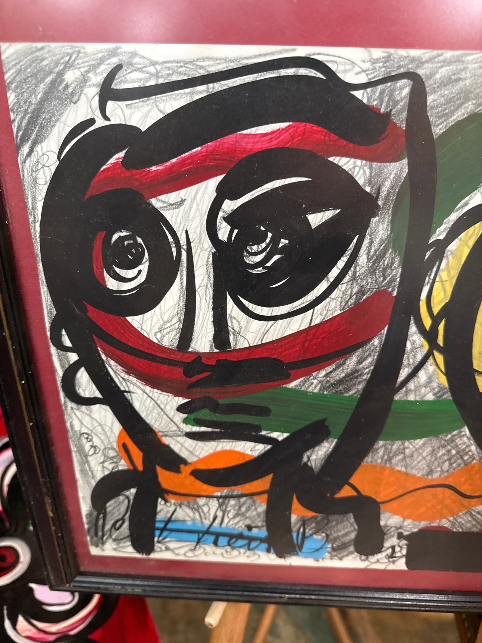 1970s Peter Keil Unique Abstract Colorful Portrait Painting - 3