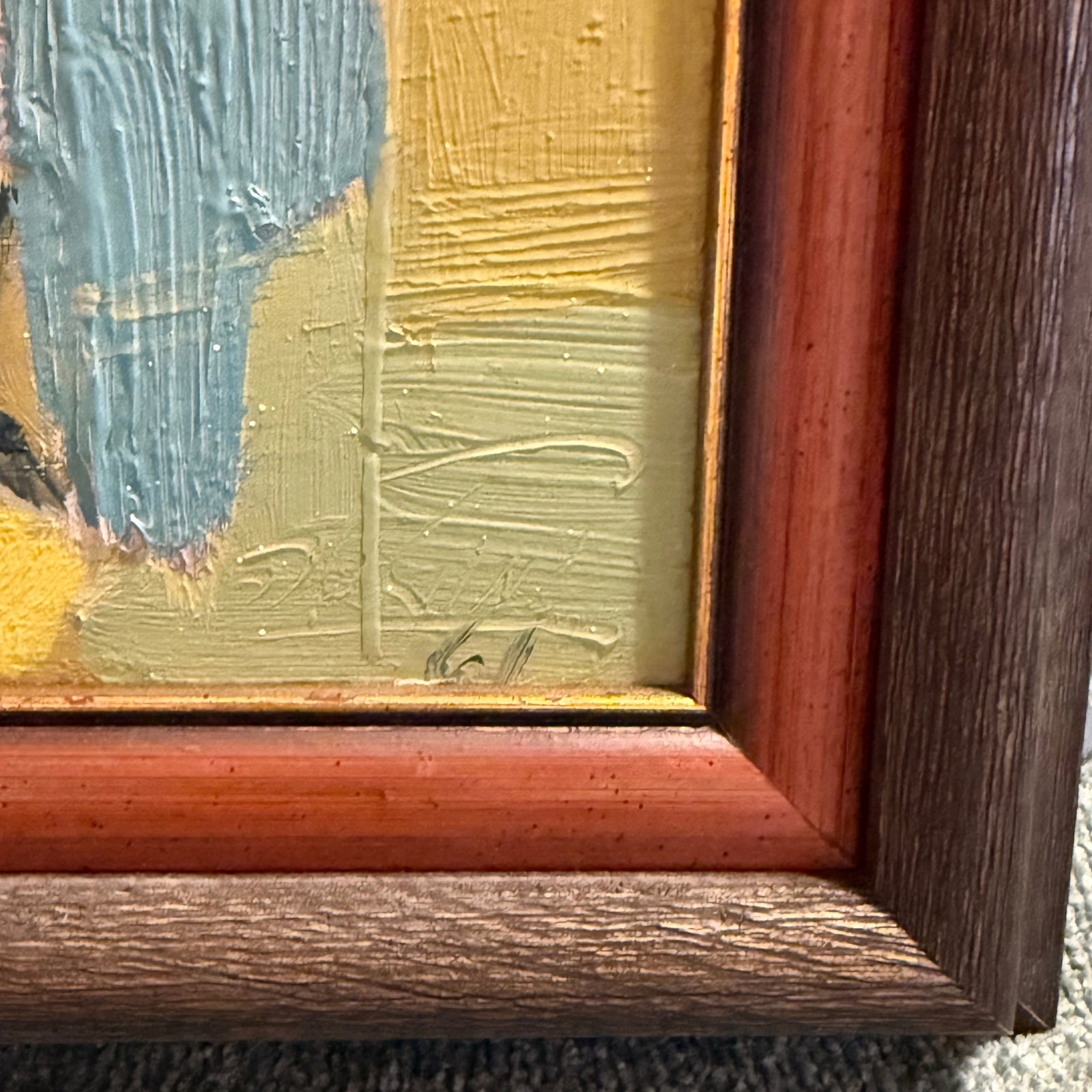 Petite Mid Century Abstract Bull Fighting Painting - 7
