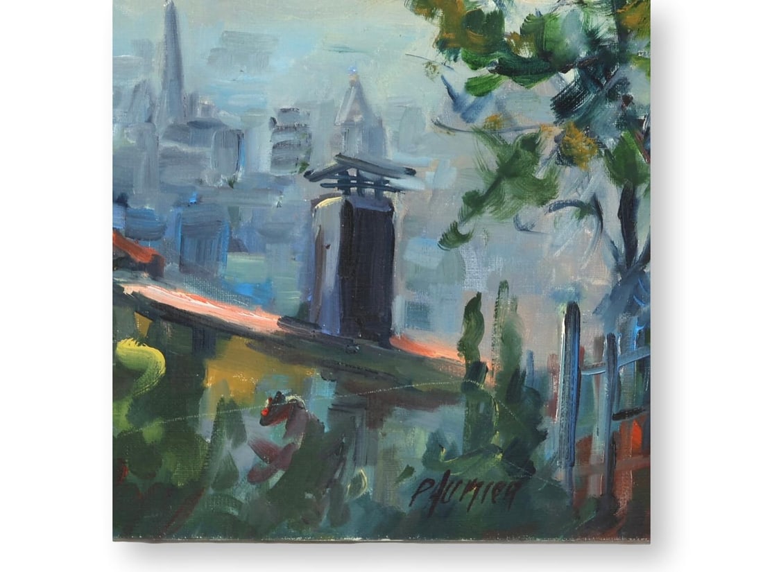Liliane Paumier French Village Skyline Oil Painting - 3