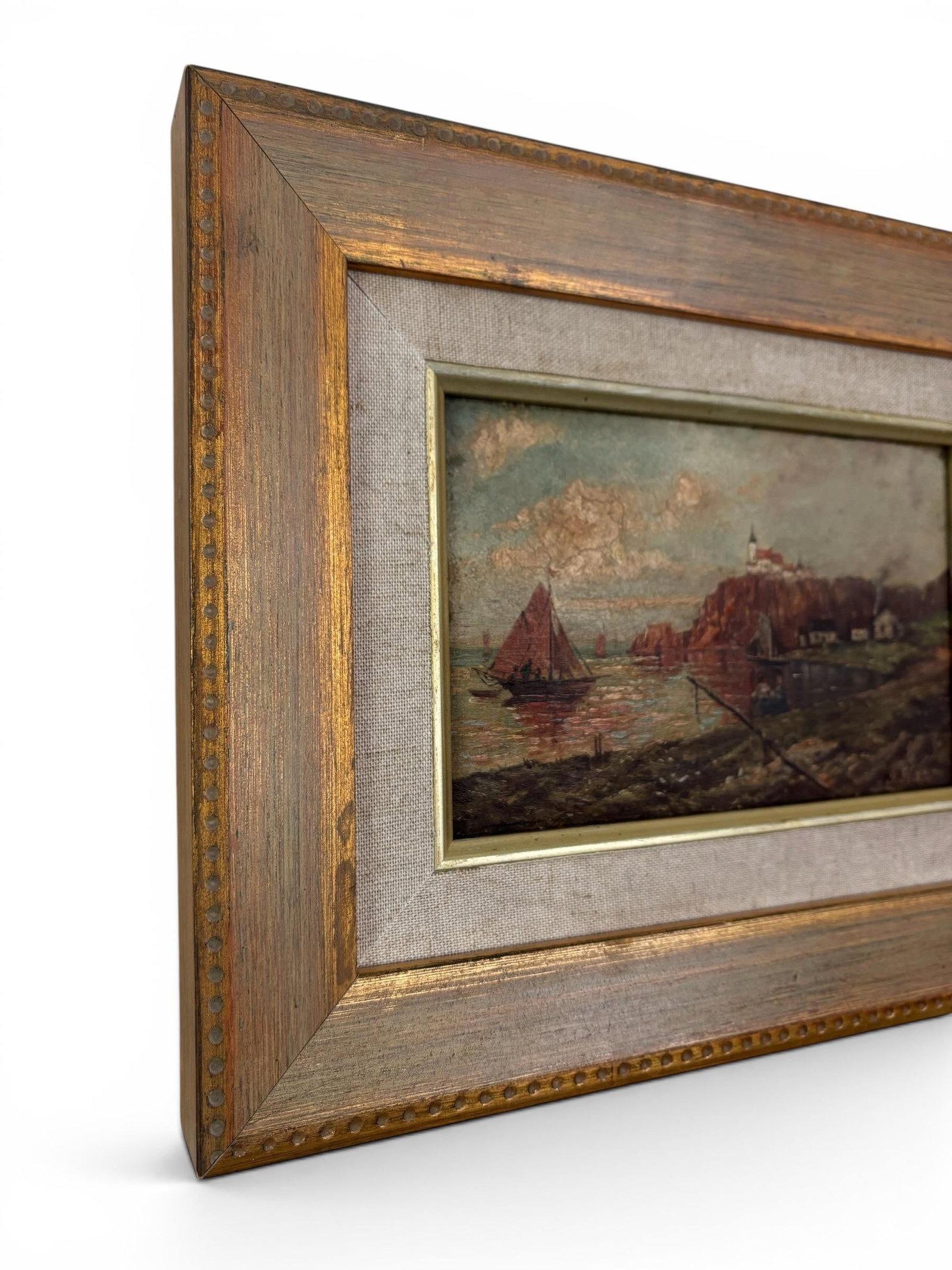 Antique 20th Century European Coastal Seascape Oil Painting - Framed - 2