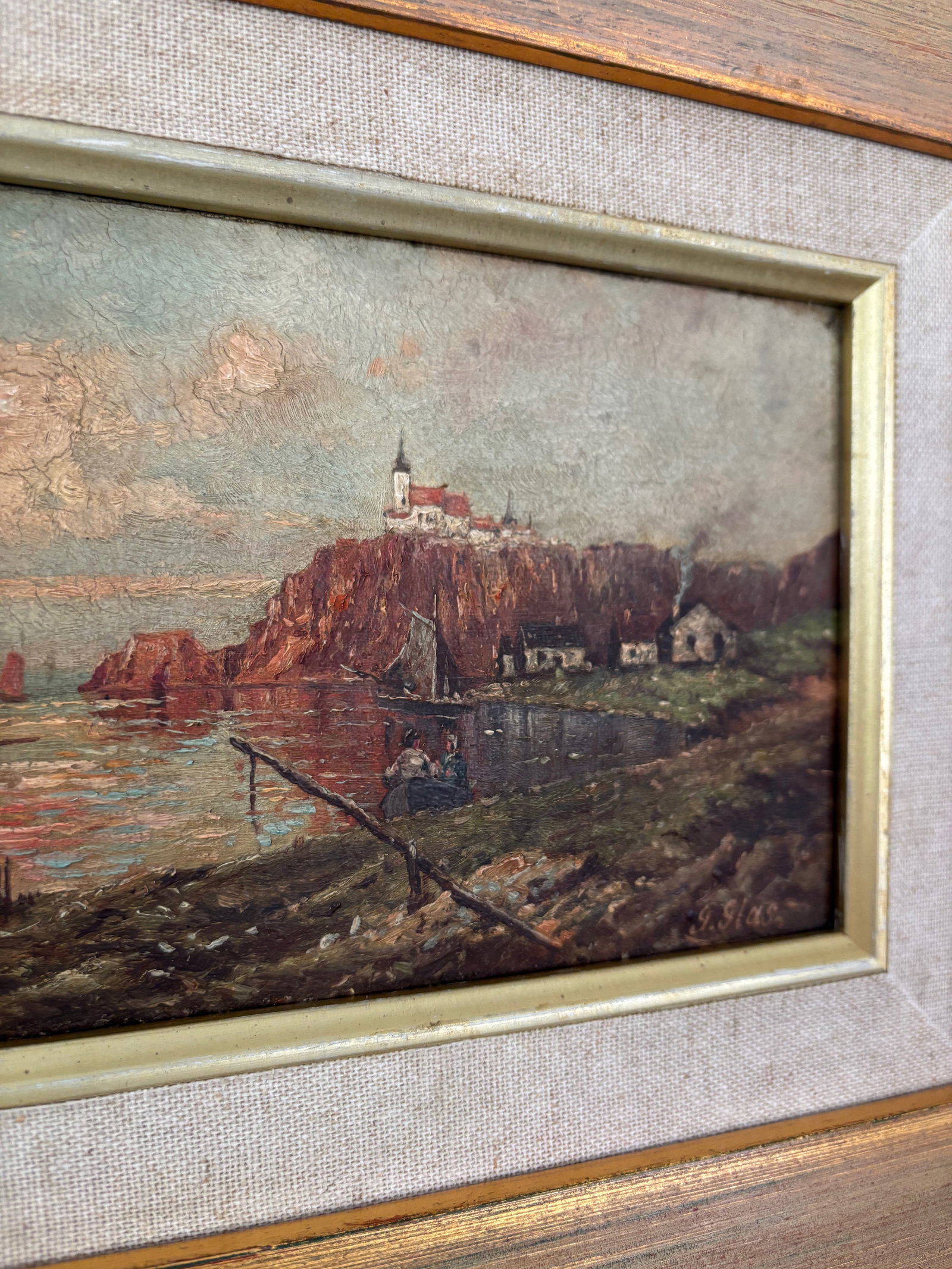 Antique 20th Century European Coastal Seascape Oil Painting - Framed - 5
