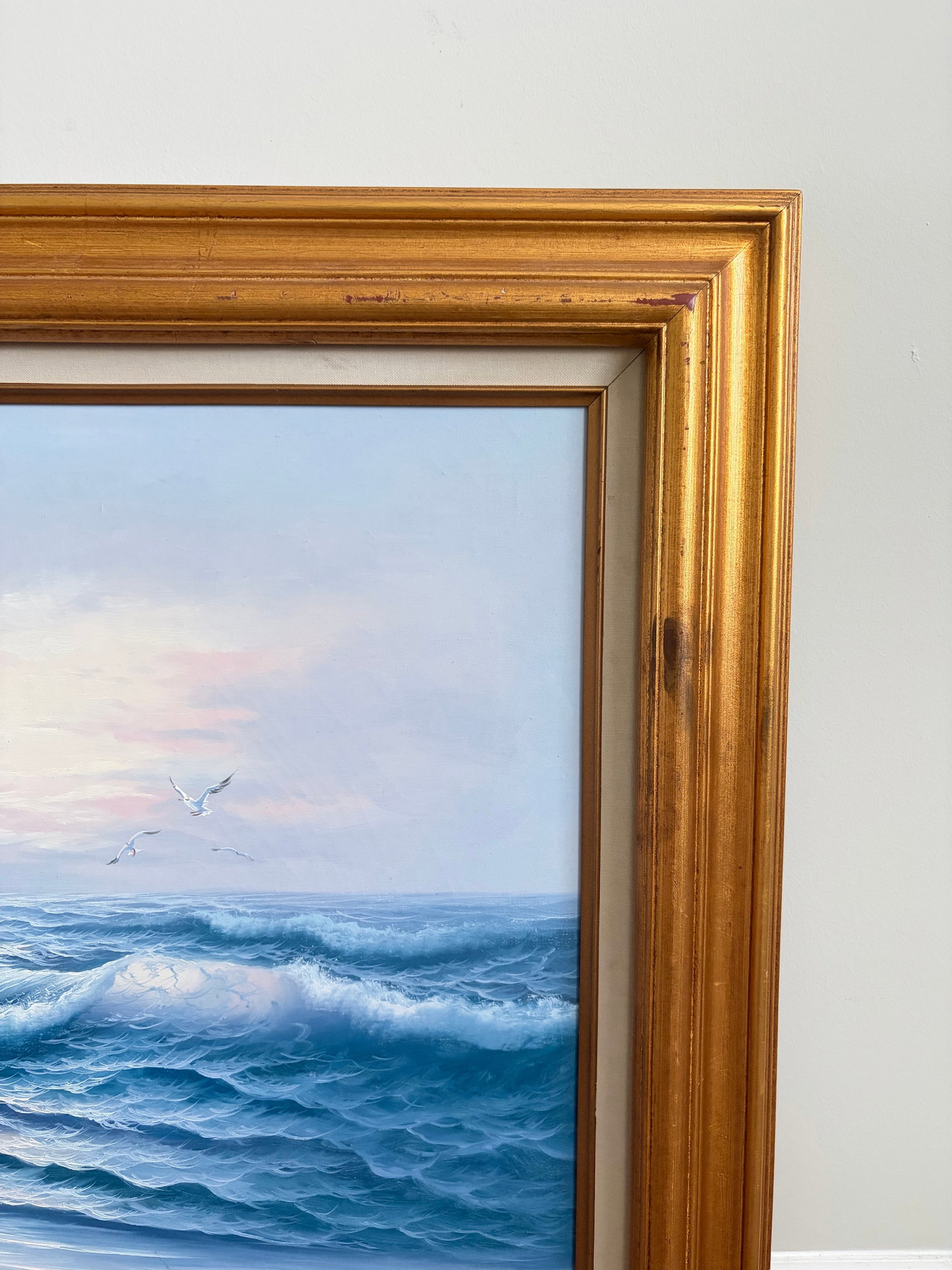 Vintage Signed Coastal Seascape Oil Painting by B. Cromwell, Circa 1970s - 5