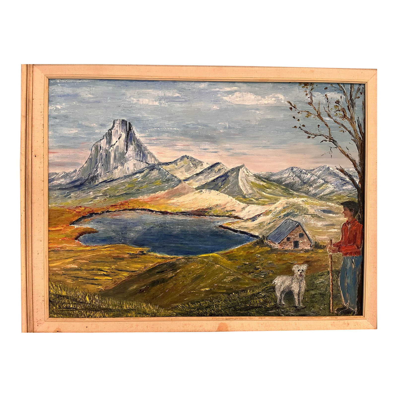 1970s Signed French Provencal Landscape Oil on Canvas by B. Latuberne, 24" X 18": Capture the timeless beauty of the French countryside with this original oil on canvas by B. Latuberne, signed lower right. This richly textured landscape portrays a picturesque Provencal hilltop vill
