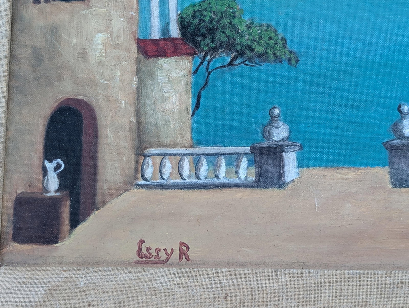 Essy R, Mediterranean Coastal Seascape Oil on Canvas Painting - 2