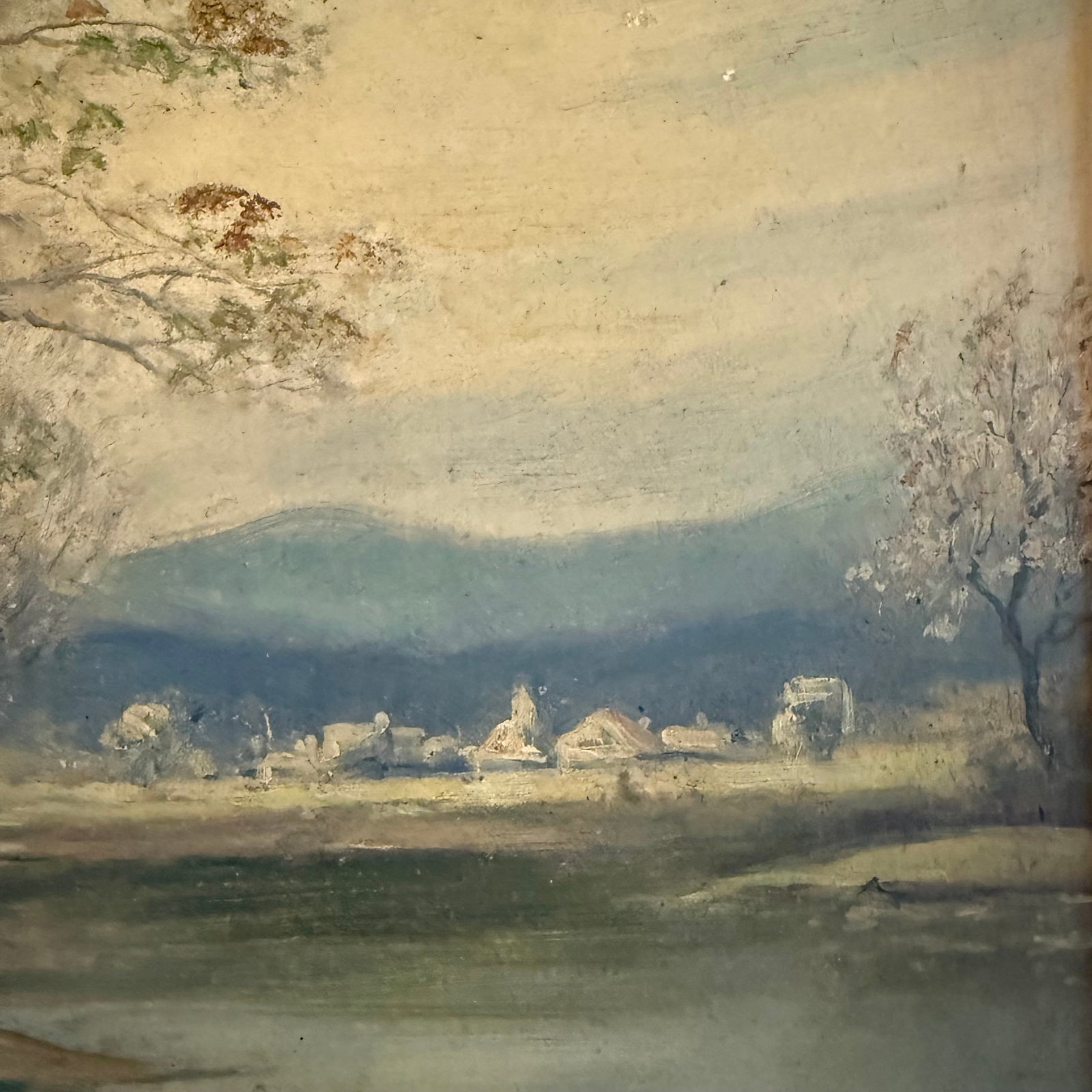 Pair of Petite Mid-Century Birch Trees & River Landscape Paintings - 5