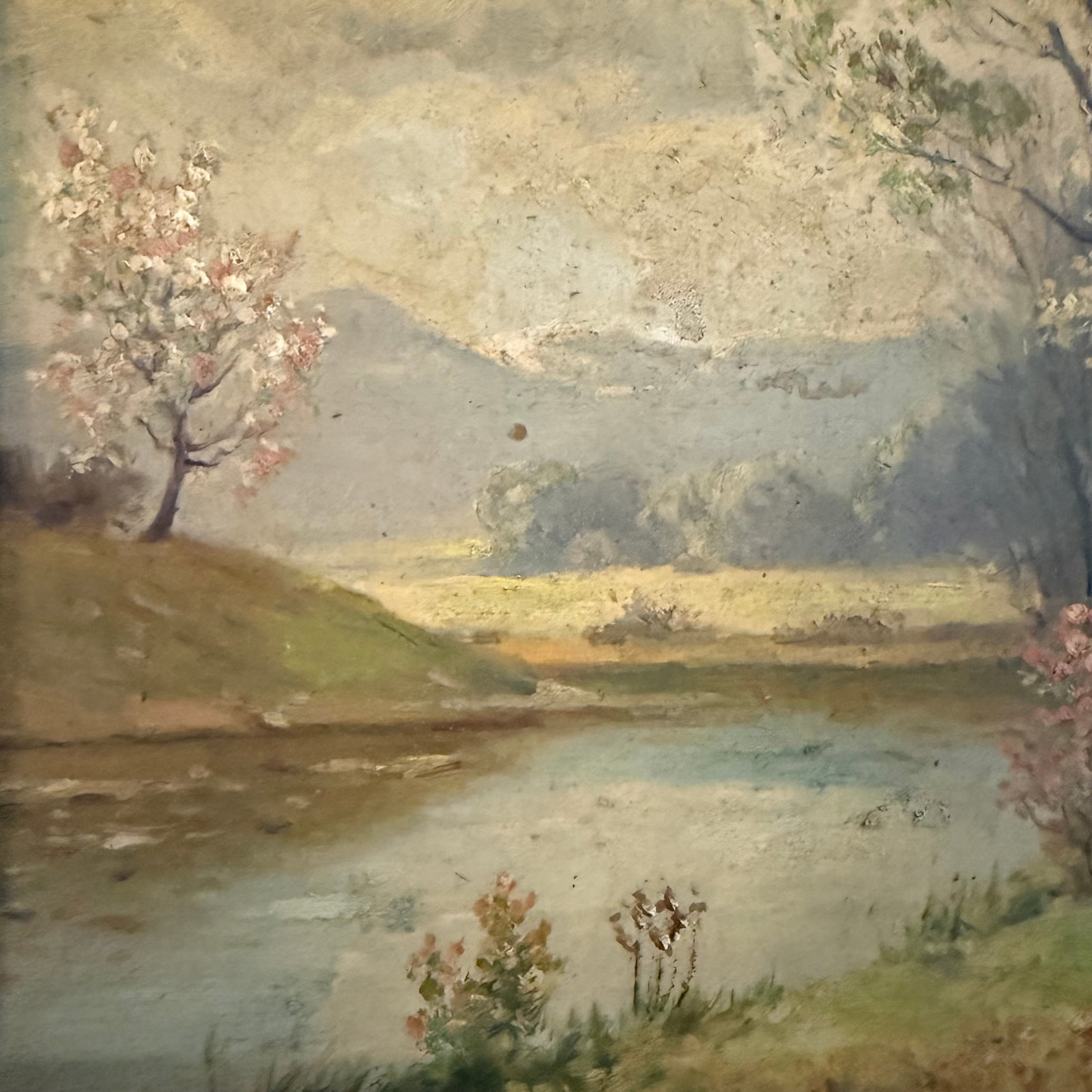 Pair of Petite Mid-Century Birch Trees & River Landscape Paintings - 6