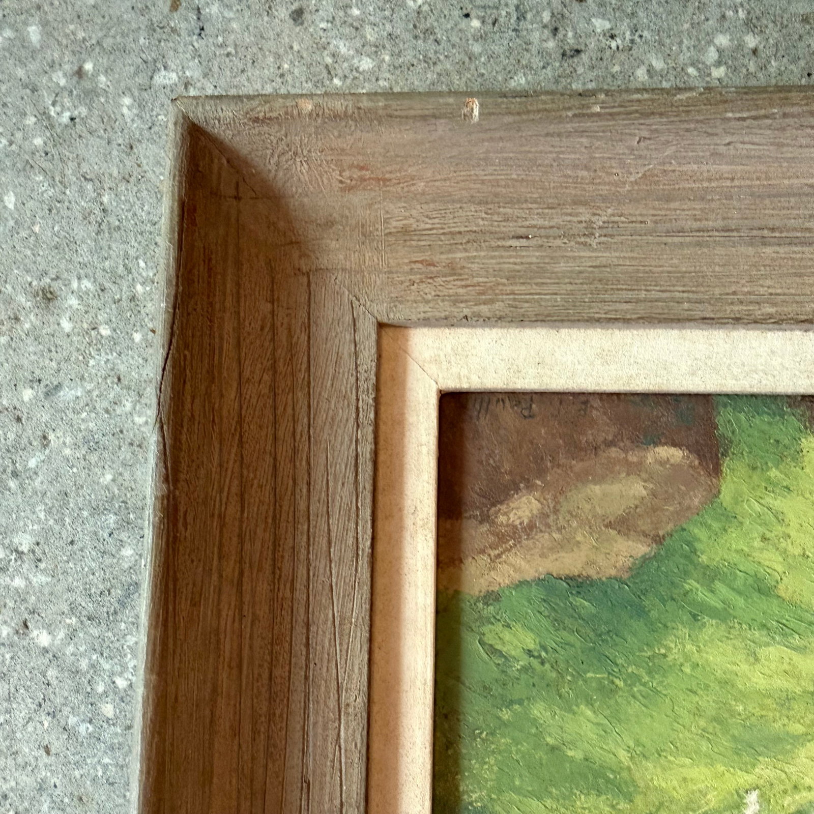 Late 20th Century Pair of Petite Framed Folk Art Landscape Deer Paintings - 8