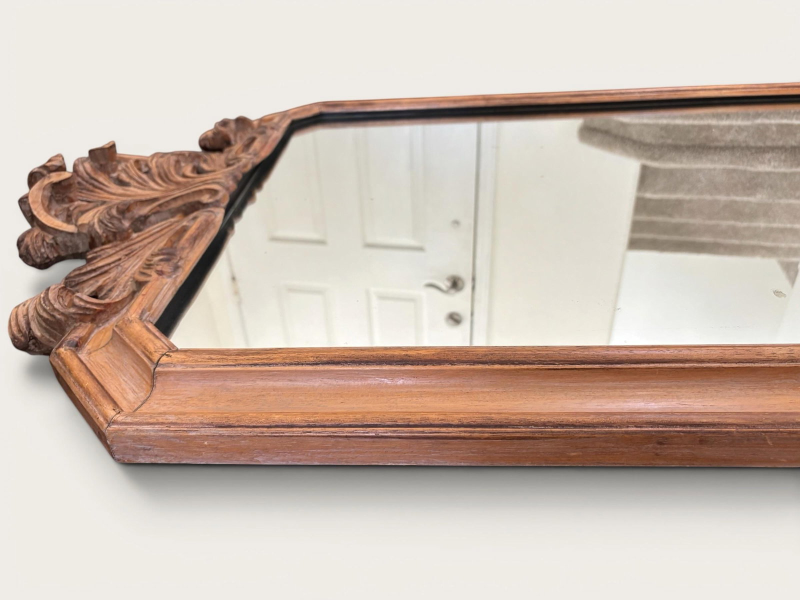 Antique Italian Hand-Carved Rococo Baroque Wall Mirror | Ornate Wood Louis XV Style - 10