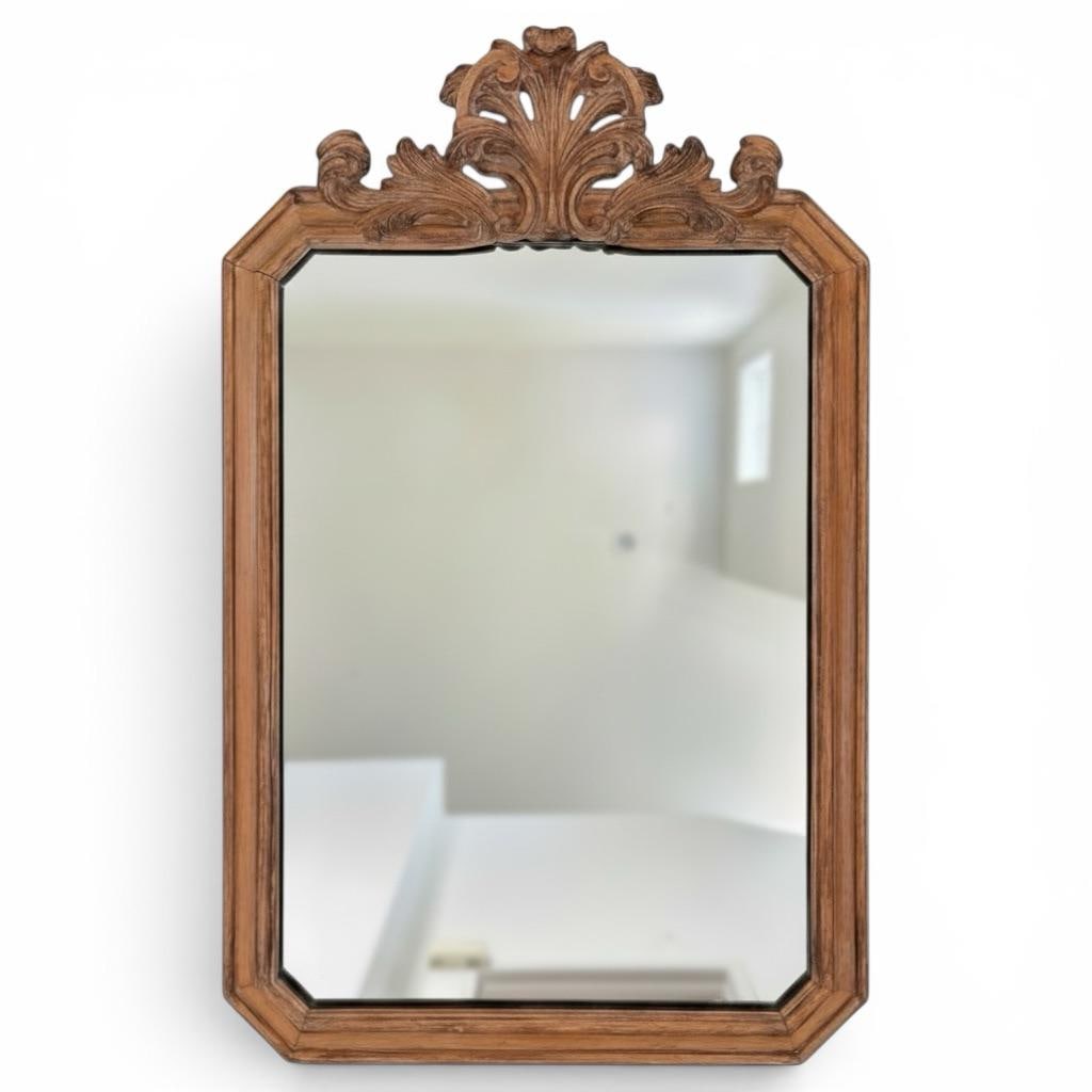 Antique Italian Hand-Carved Rococo Baroque Wall Mirror | Ornate Wood Louis XV Style - 2